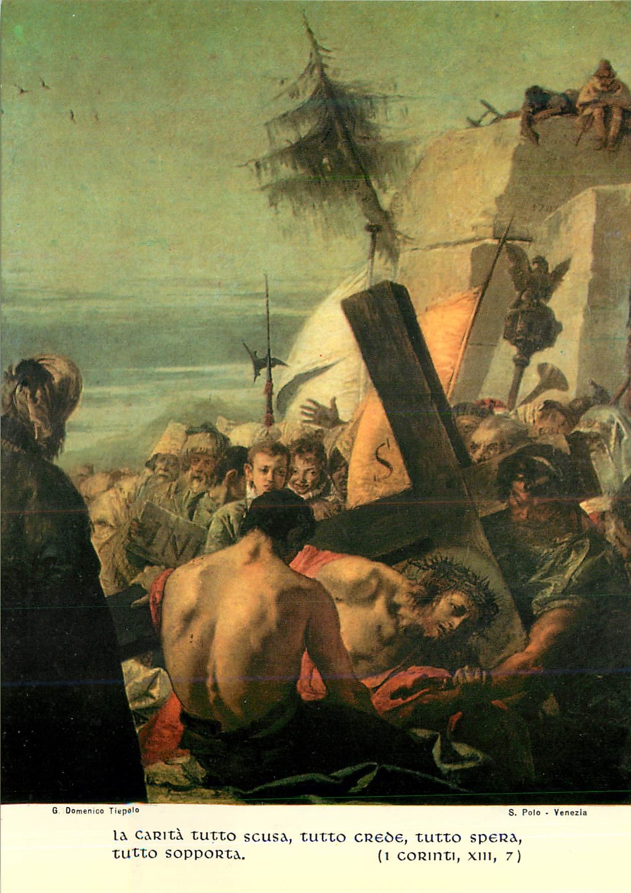 CPM Venezia Chiesa di S Polo Gian Domenico Tiepolo Via Crucis (1747) Stazione IX Gesu cade per la terza volta