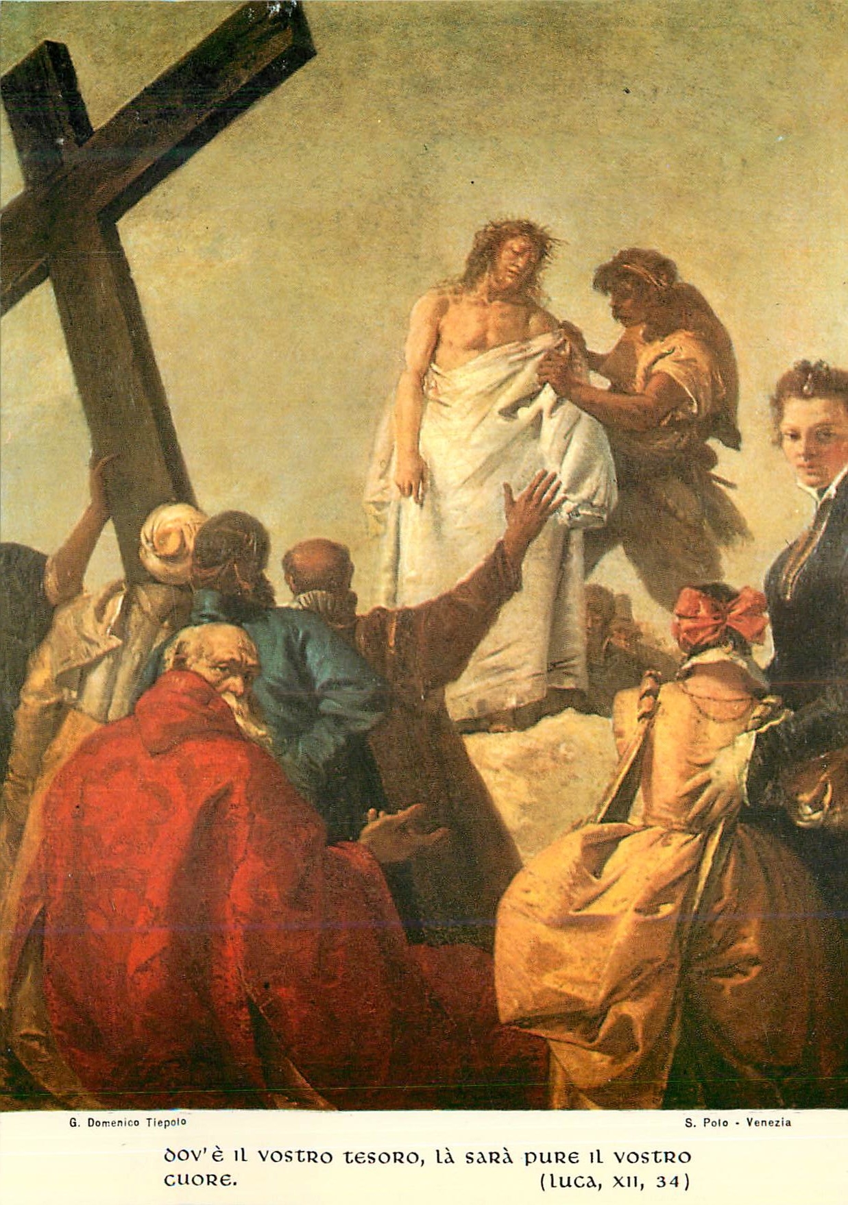 CPM Venezia Chiesa di S Polo Gian Domenico Tiepolo Via Crucis (1747) Stazione X Gesu spogliato delle sue vesti