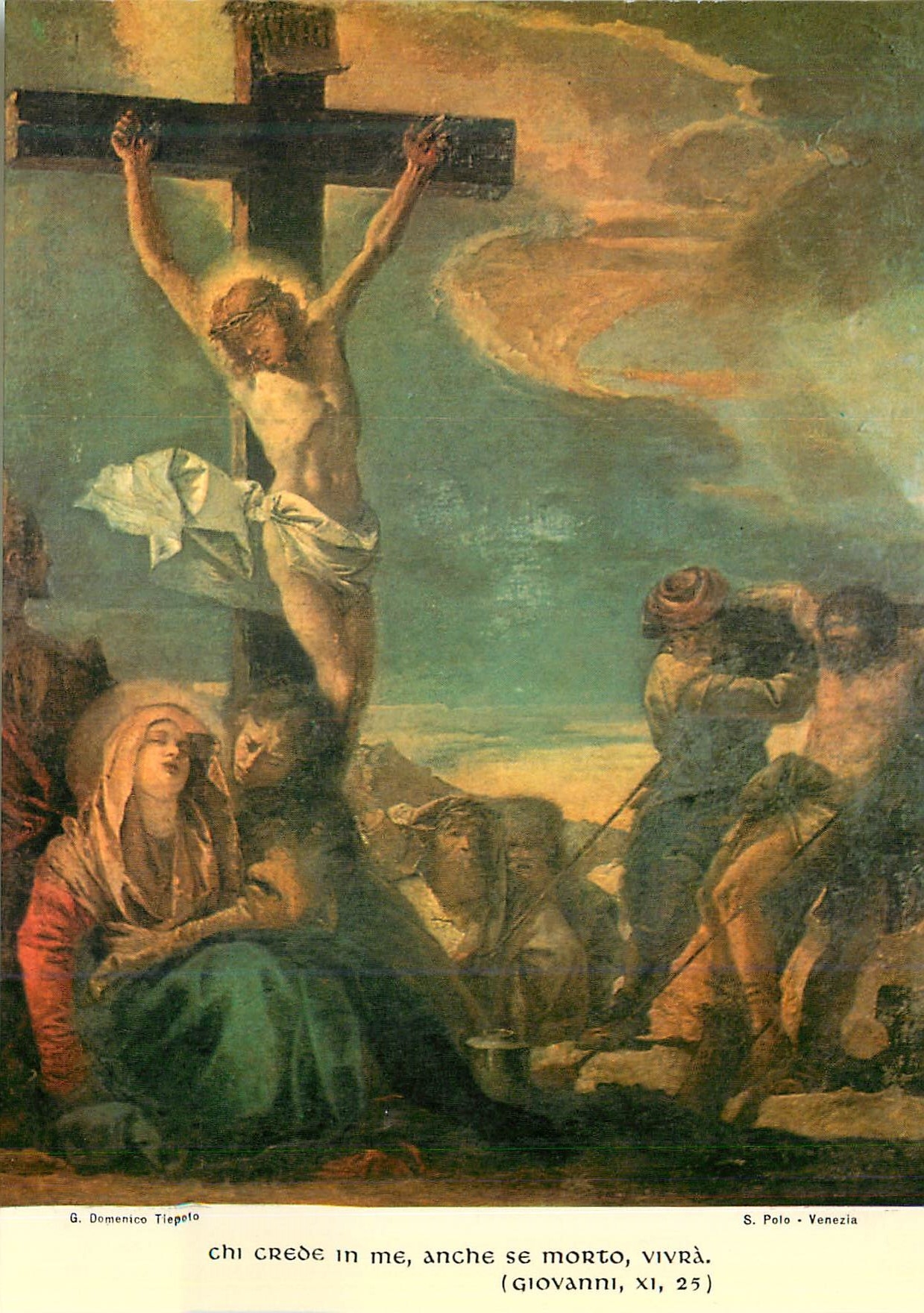 CPM Venezia Chiesa di S Polo Gian Domenico Tiepolo Via Crucis (1747) Stazione XII Gesu muore in Croce