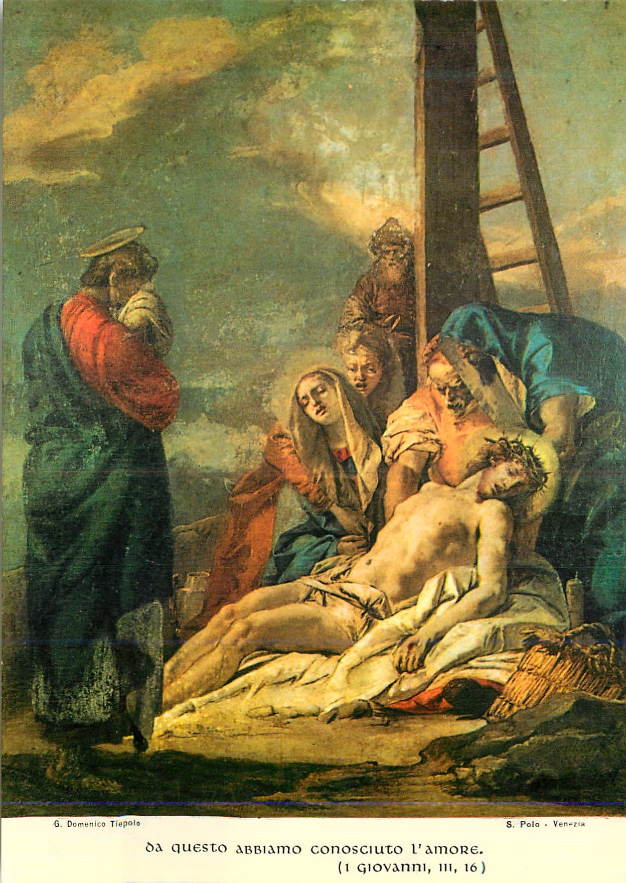 CPM Venezia Chiesa di S Polo Gian Domenico Tiepolo Via Crucis (1747) Stazione XIII Gesu e deposto dalla Croce