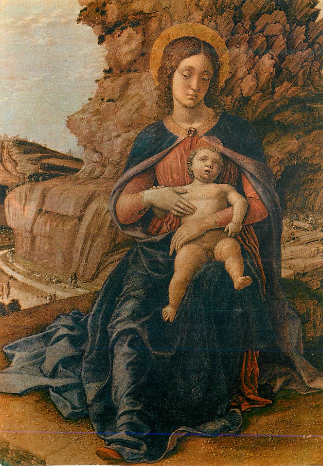 CPM Firenze Galleria Uffizi Mantegna La Vierge des Rochers