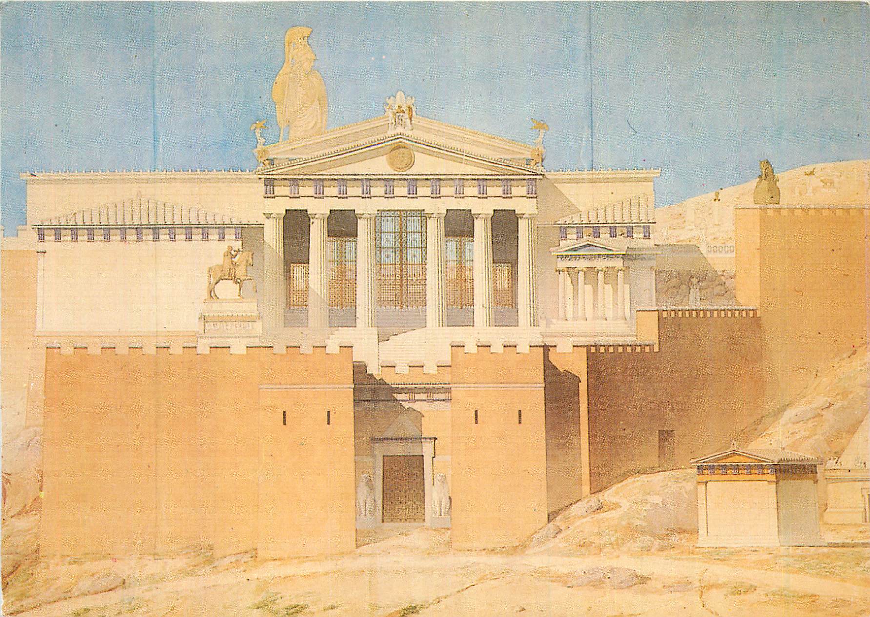CPM Francois Boitte Facade restauree des Propylees d'Athenes Envoi de 1864
