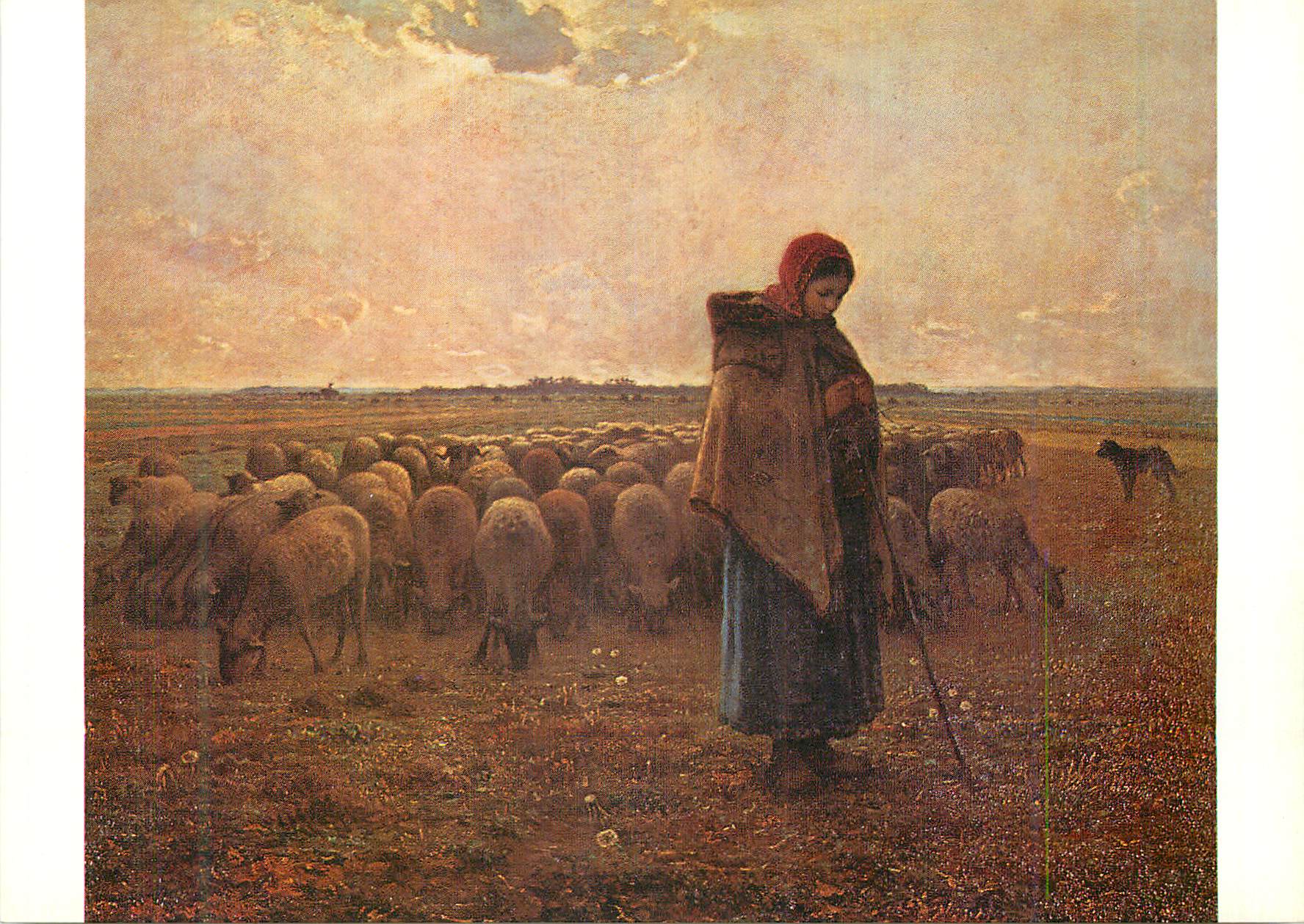 CPM Paris Musee du Louvre Jean Francois Millet (1814 1875) Bergere gardant ses moutons