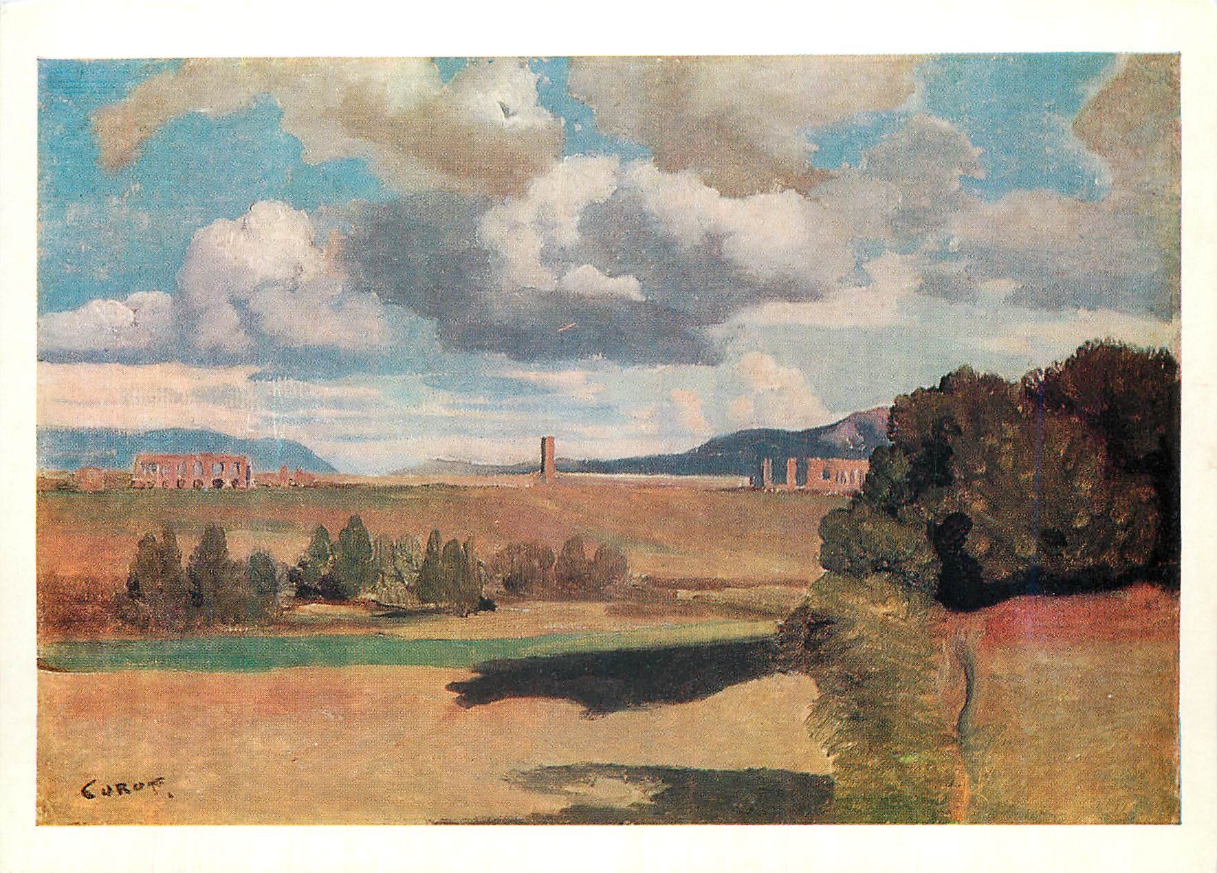 CPM Corot Jean Baptiste Camille National Gallery (1796 1875) The Roman Campagne with the Claudian Aqueduct