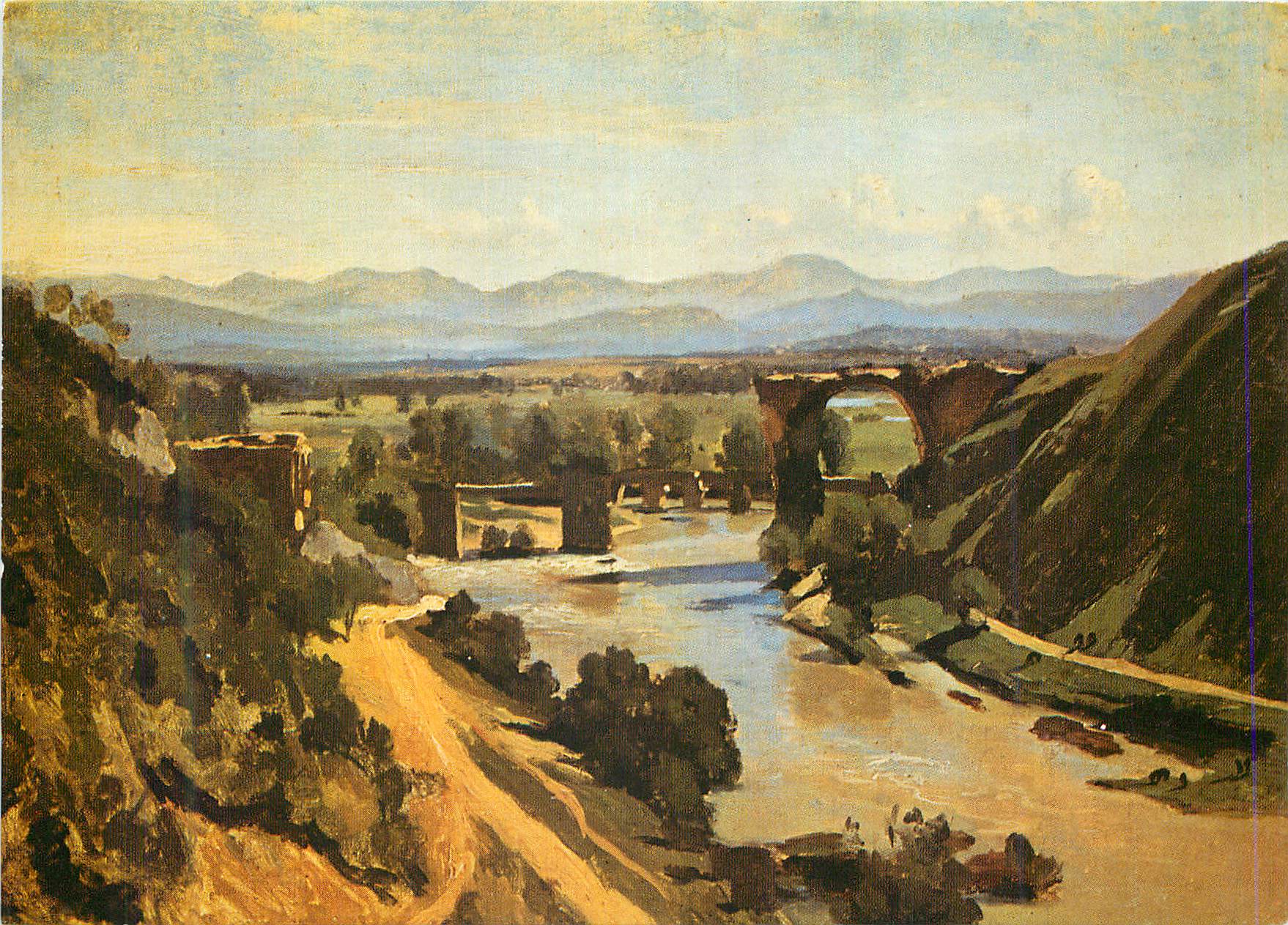 CPM JB Camille Corot (1796 1875) Paris Musee du Louvre Narni le pont d'Auguste sur la Nera