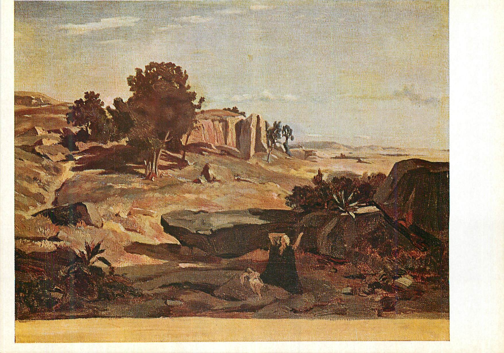 CPM Camille Corot (1796 1875) Landschaft Hagar in der wuste