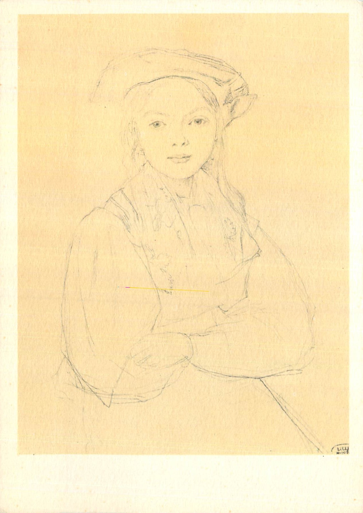 CPM J B Corot Fillette au beret Musee de Lille