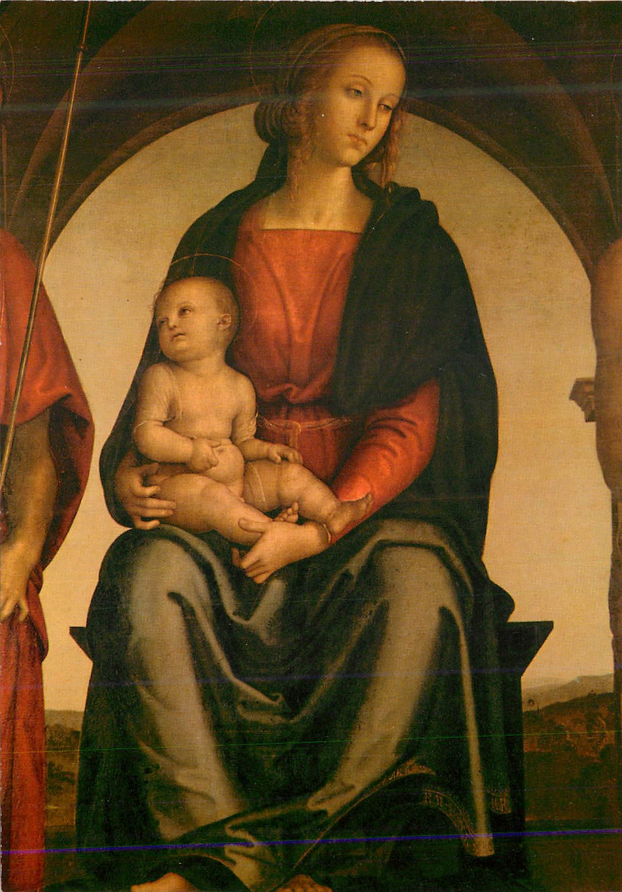 CPM Firenze Galleria Uffizi Perugino La Vierge avec l'Enfant Jesus