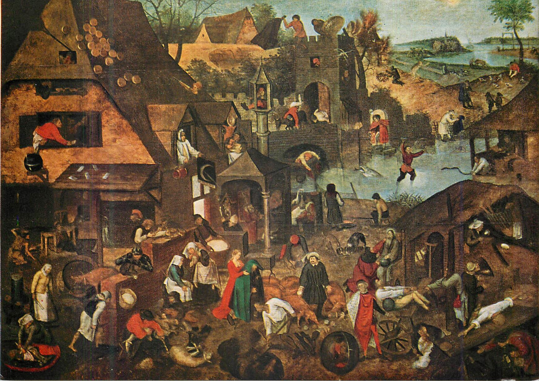 CPM Pierre Brueghel le Vieux Les Proverbes Flamands