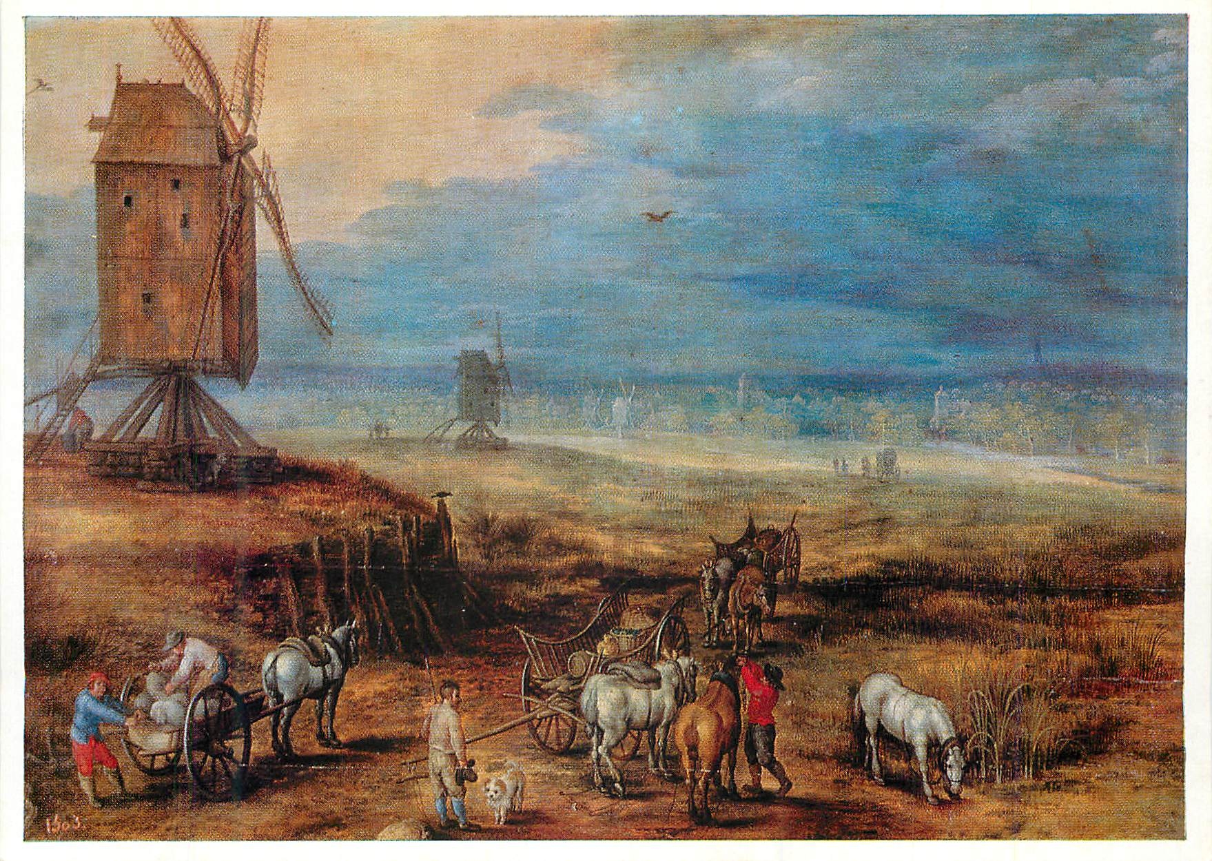 CPM Jan Brueghel (1568 1625) Paysage aux moulins a vent Madrid Prado