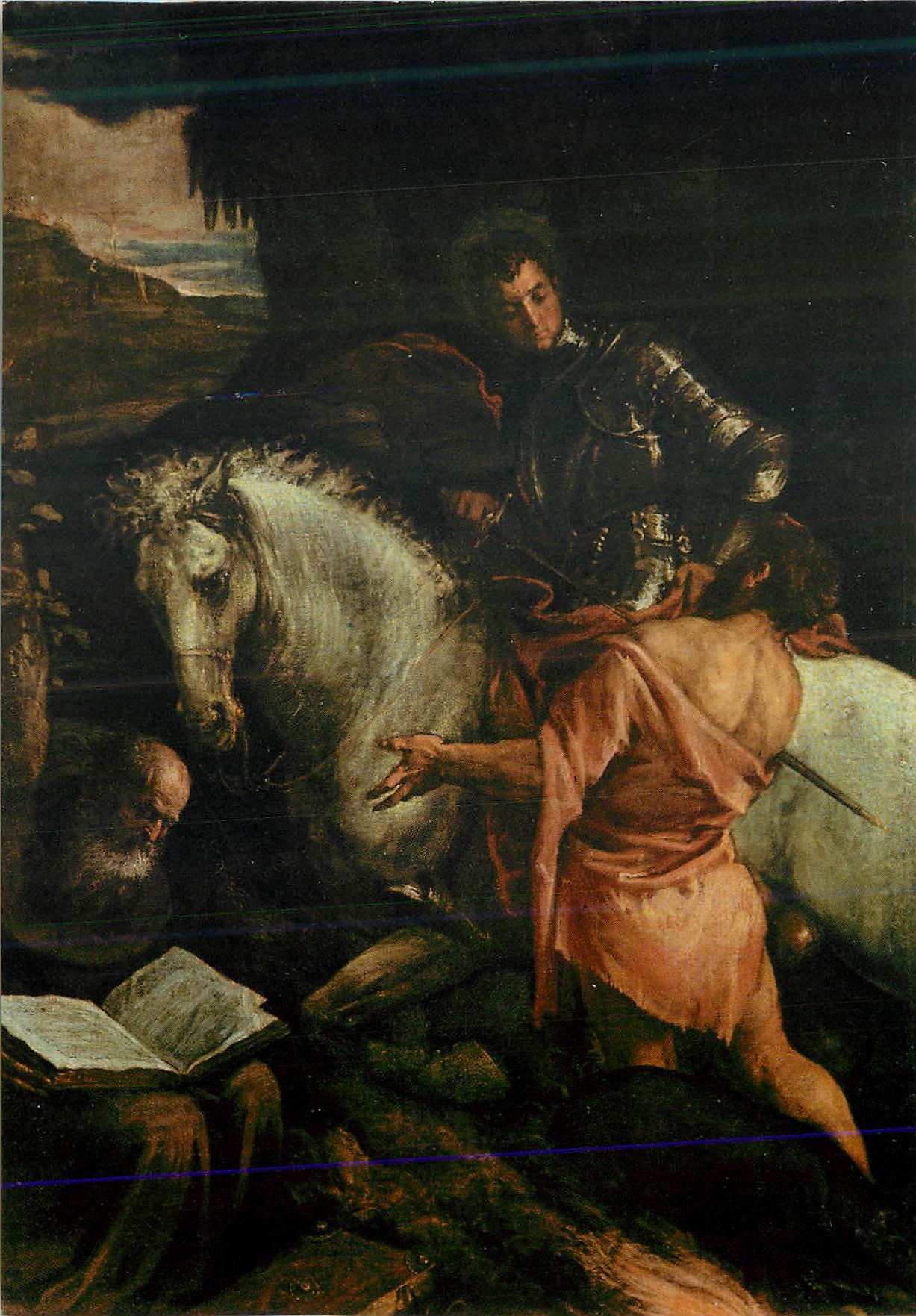 Saint Martin partageant sa robe — œuvre de Jacopo Bassano — Musée di Bassano del Grappa