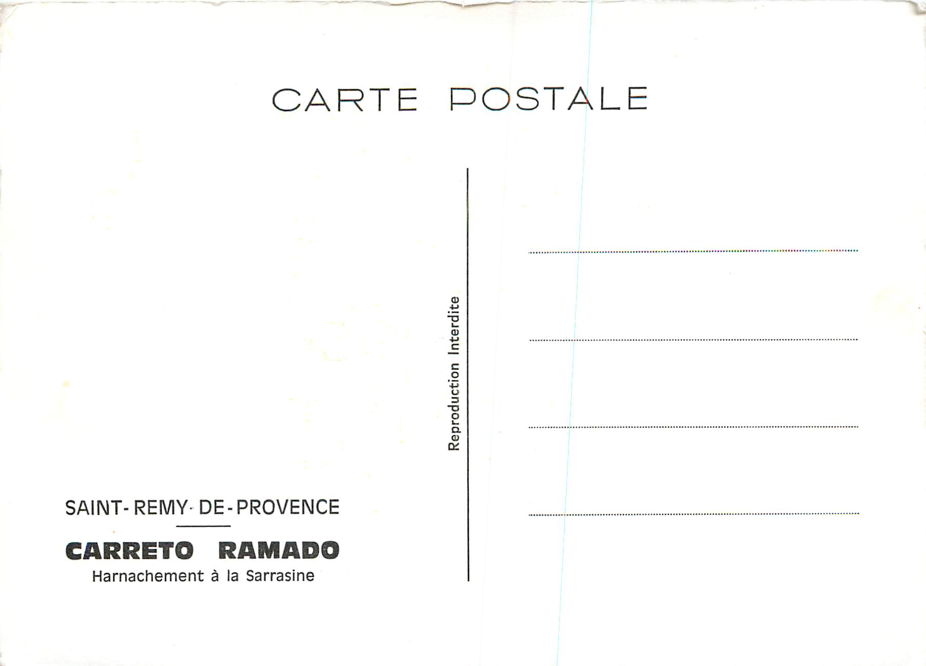 CPM Saint Remy de Provence — Rückseite