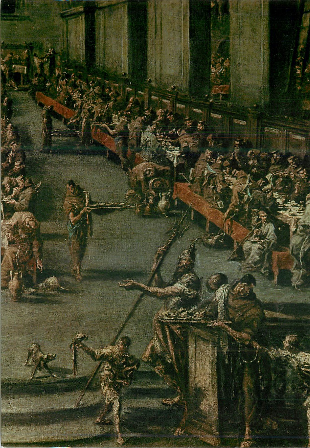 CPM Museo Di Bassano Del Grappa Alessandro Magnasco Le Refectoire des Moines (detail)