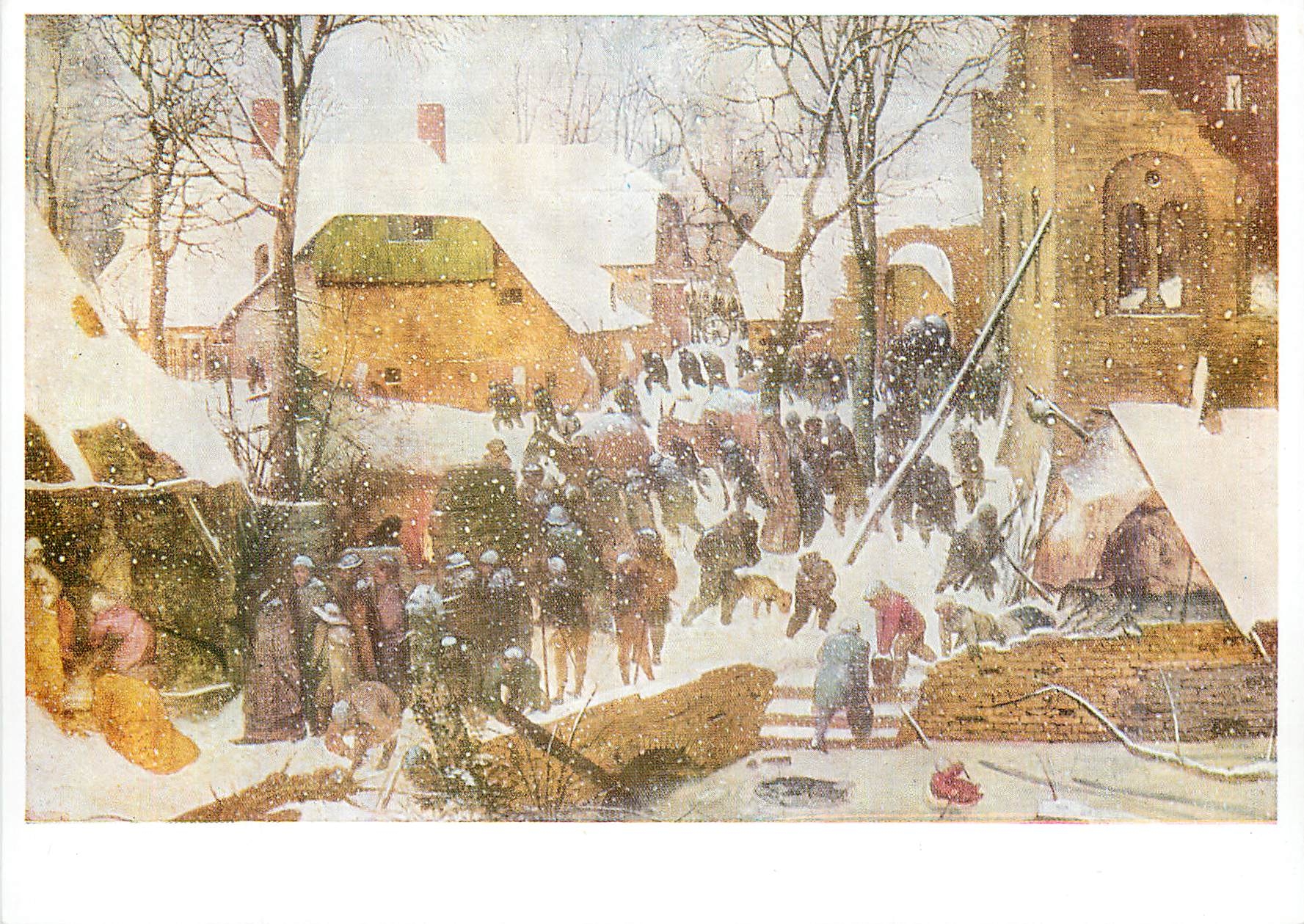 CPM Peter Brueghel (1530 1569) L'Adoration des Mages dans la neige