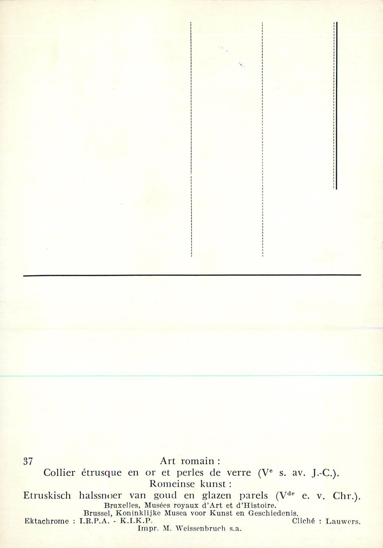 CPM Art Romain Collier Etrusque en or et perles de verre (Ve s av JC) — Verso