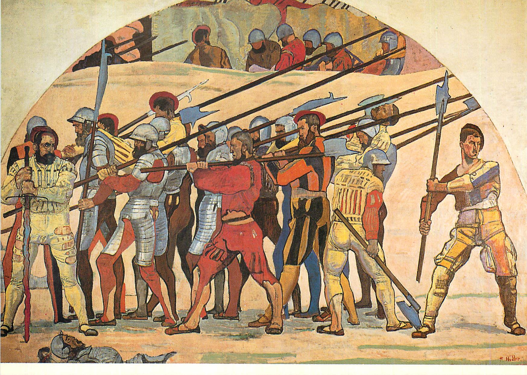 CPM Ferdinand Hodler (1853 1918) Der Ruchzug bei Marignano 1897 98