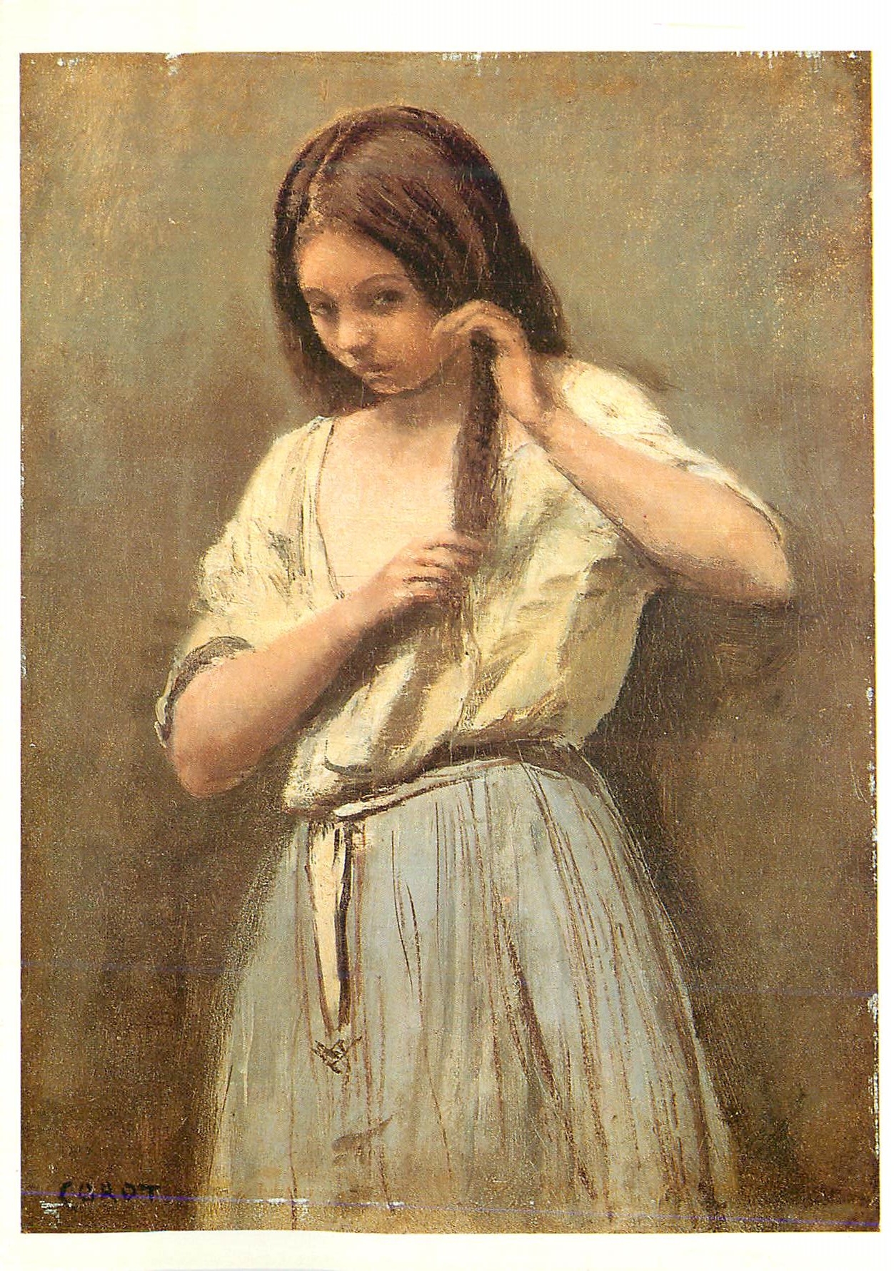 CPM Camille Corot (1796 1875) Jeune fille a sa toilette Carton