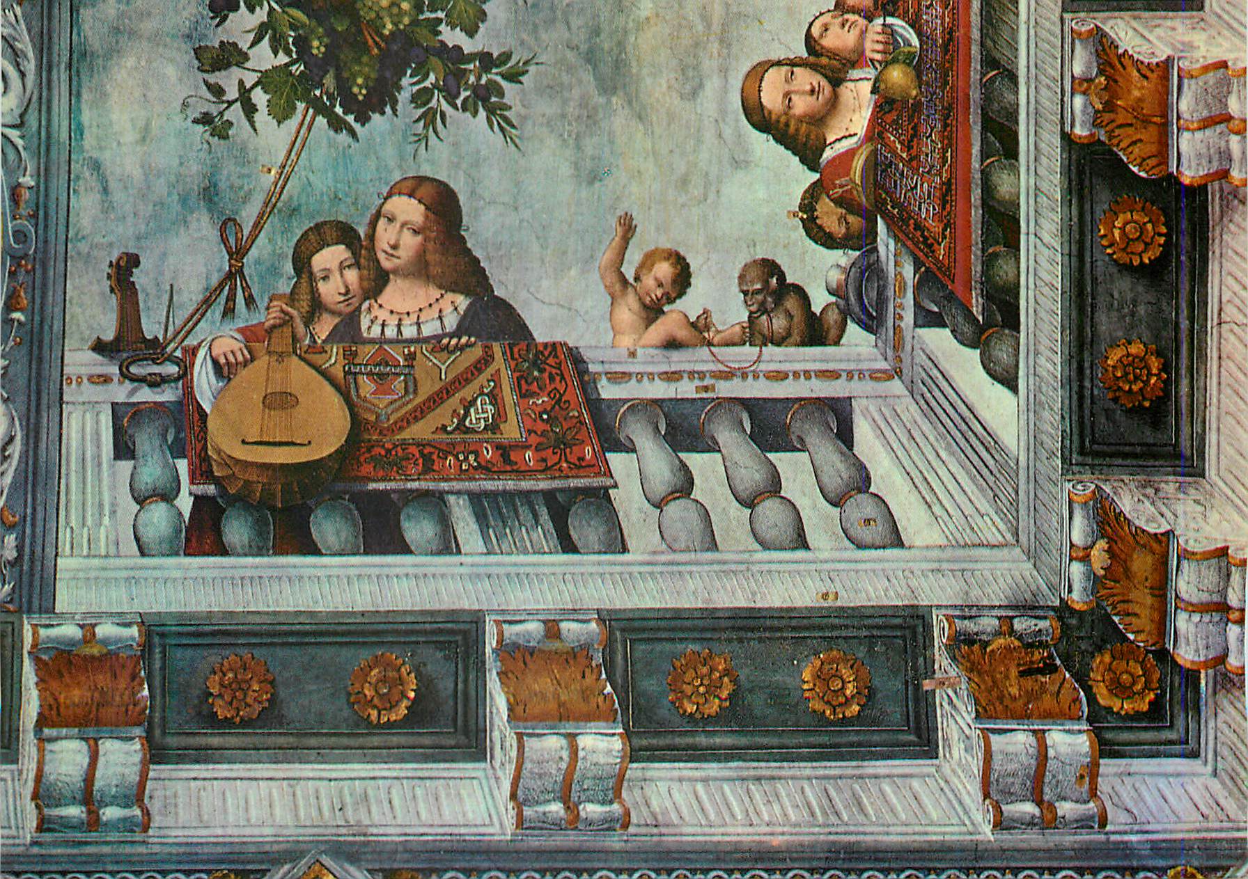 CPM Ferrara Palazzo di Ludovico il More Sala del Tesoro particolare della volta (Affresco del Garofalo sec XVI)