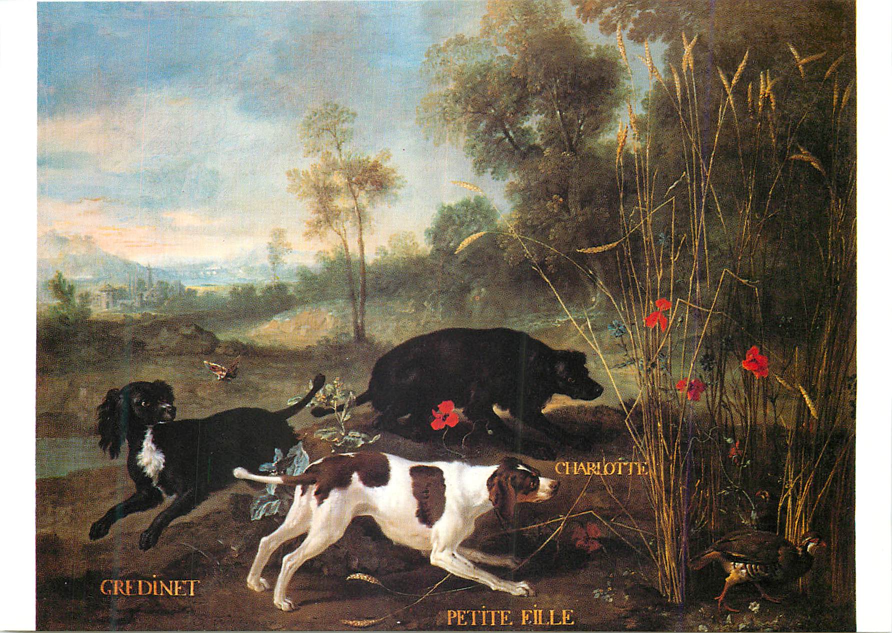 CPM Jean Baptiste Oudry (1686 1755) Gredinet Petite fille et Charlotte 1727 Fontainebleau Musee National du Chateau