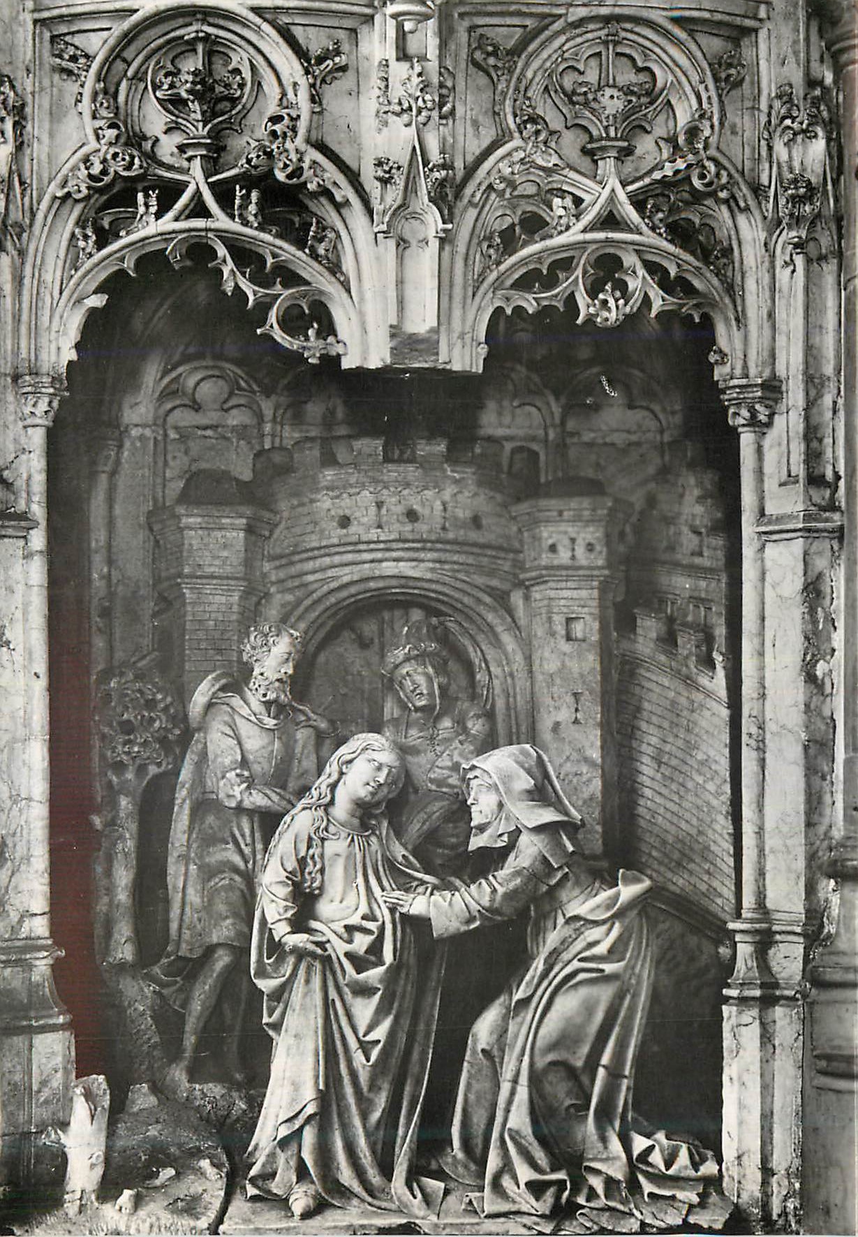 CPM Bourg en Bresse (Ain) Eglise de Brou (debut XVIe S) Retable des Sept Joies La Visitation