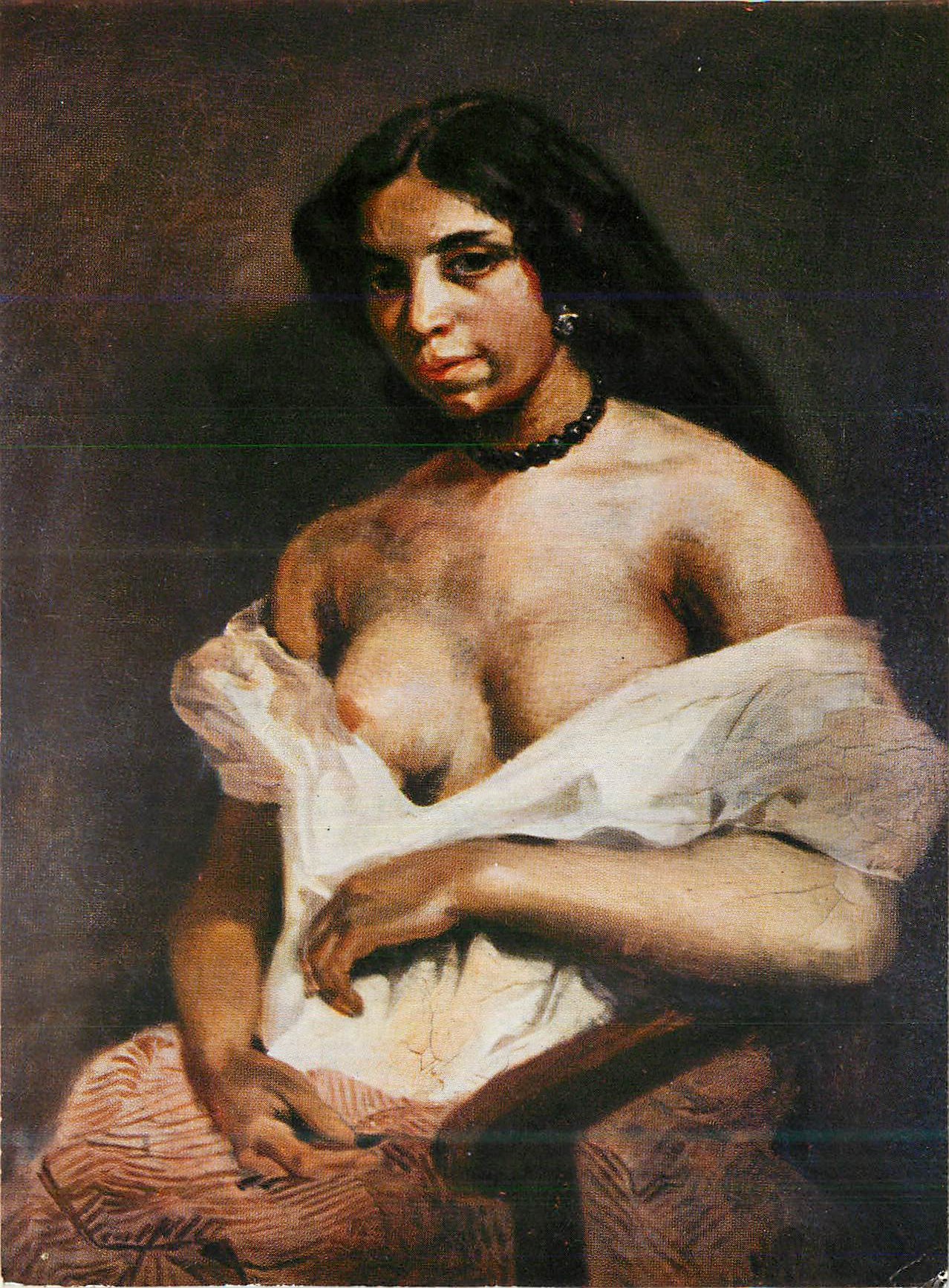 CPM Eugene Delacroix Aline La Mulatresse Musee de Montpellier