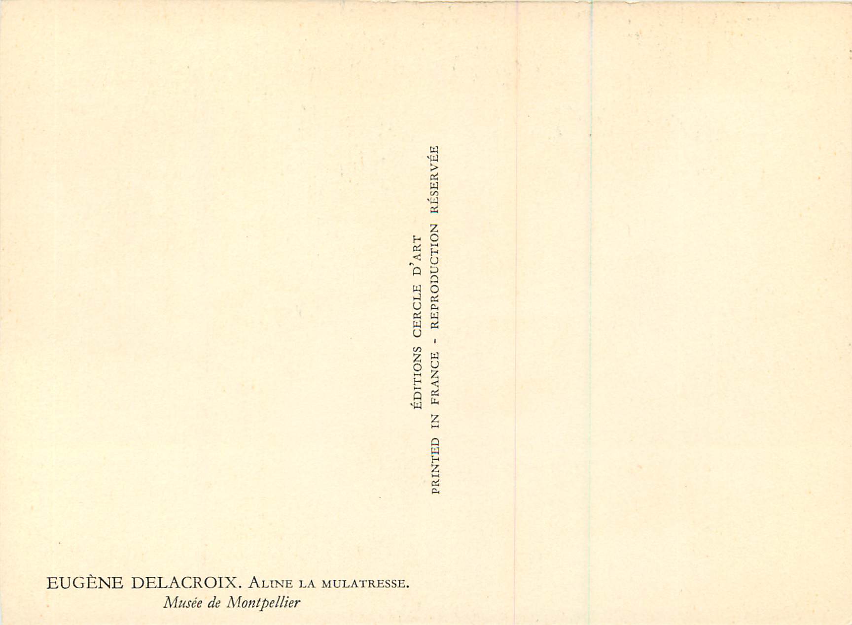 CPM Eugene Delacroix Aline La Mulatresse Musee de Montpellier — Verso