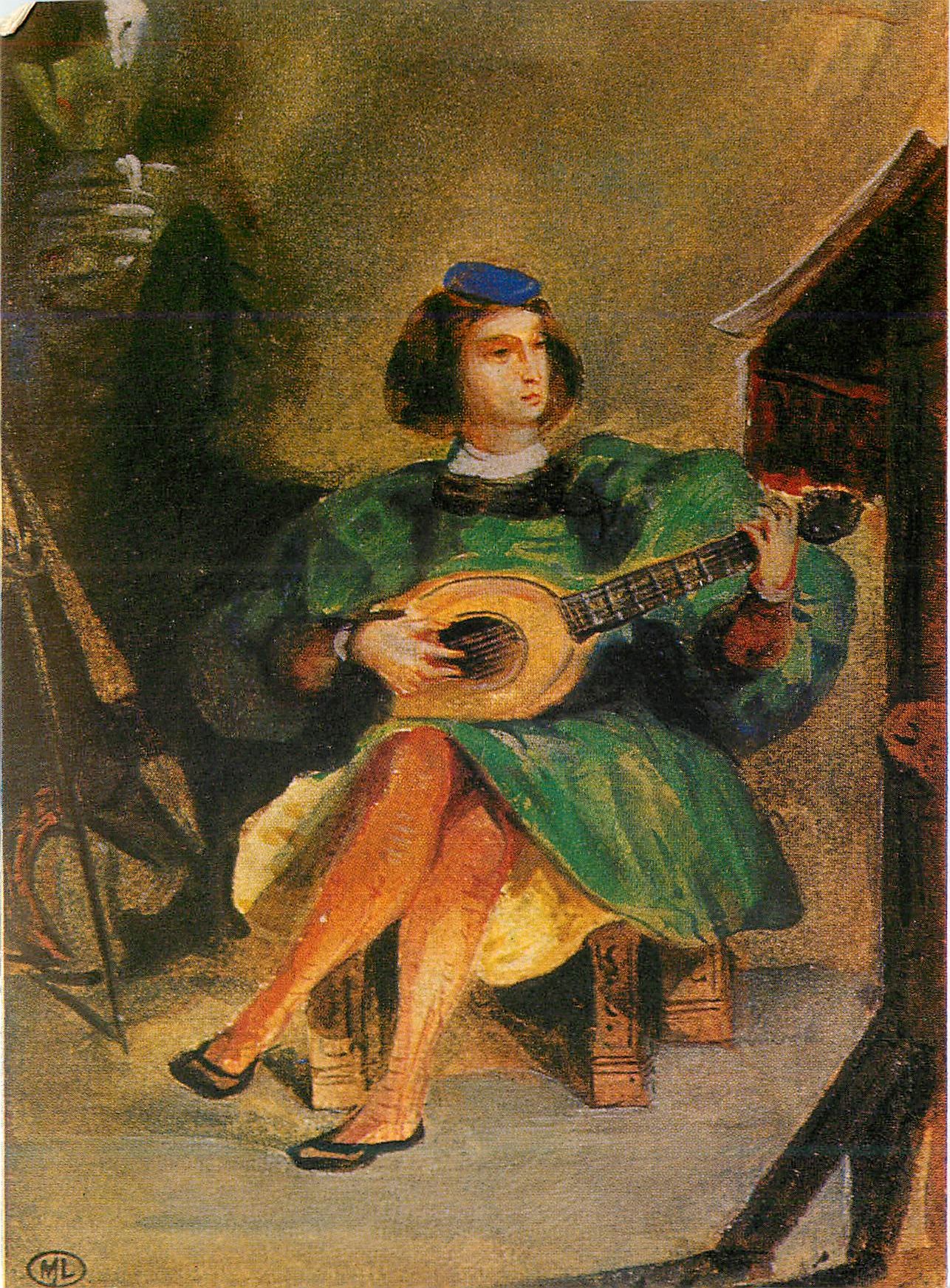 CPM Eugene Delacroix (1798 1863) Joueur de viole Musee du Louvre
