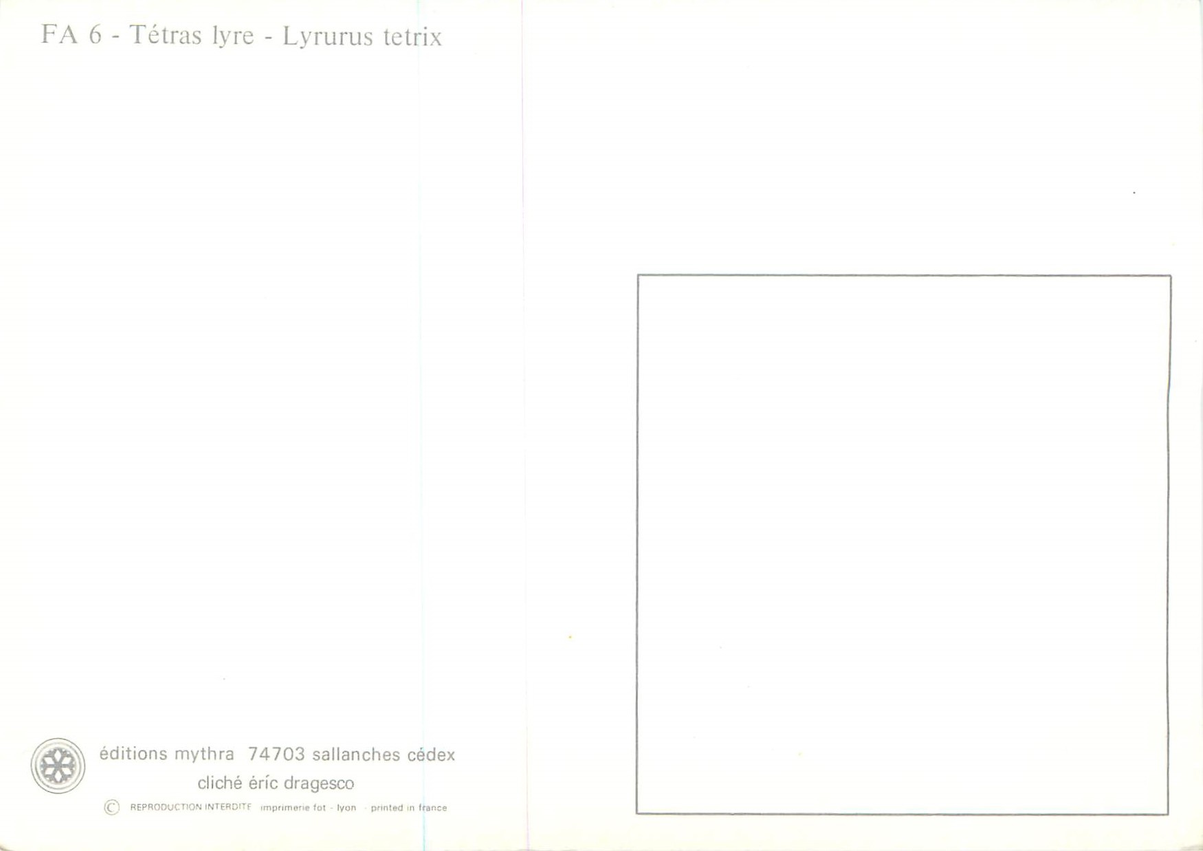 CPM Tetras Lyre Lyrurs Tetrix — Verso