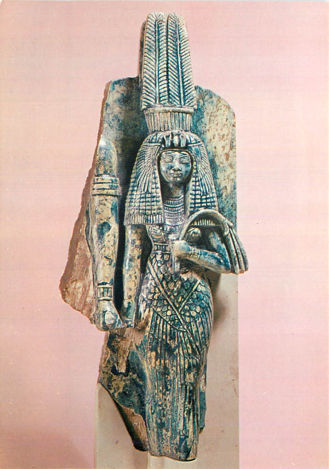 CPM Paris Musee du Louvre Departement des Antiquites Egyptiennes fragment d'un groupe de La reine et du roi AMenophis II