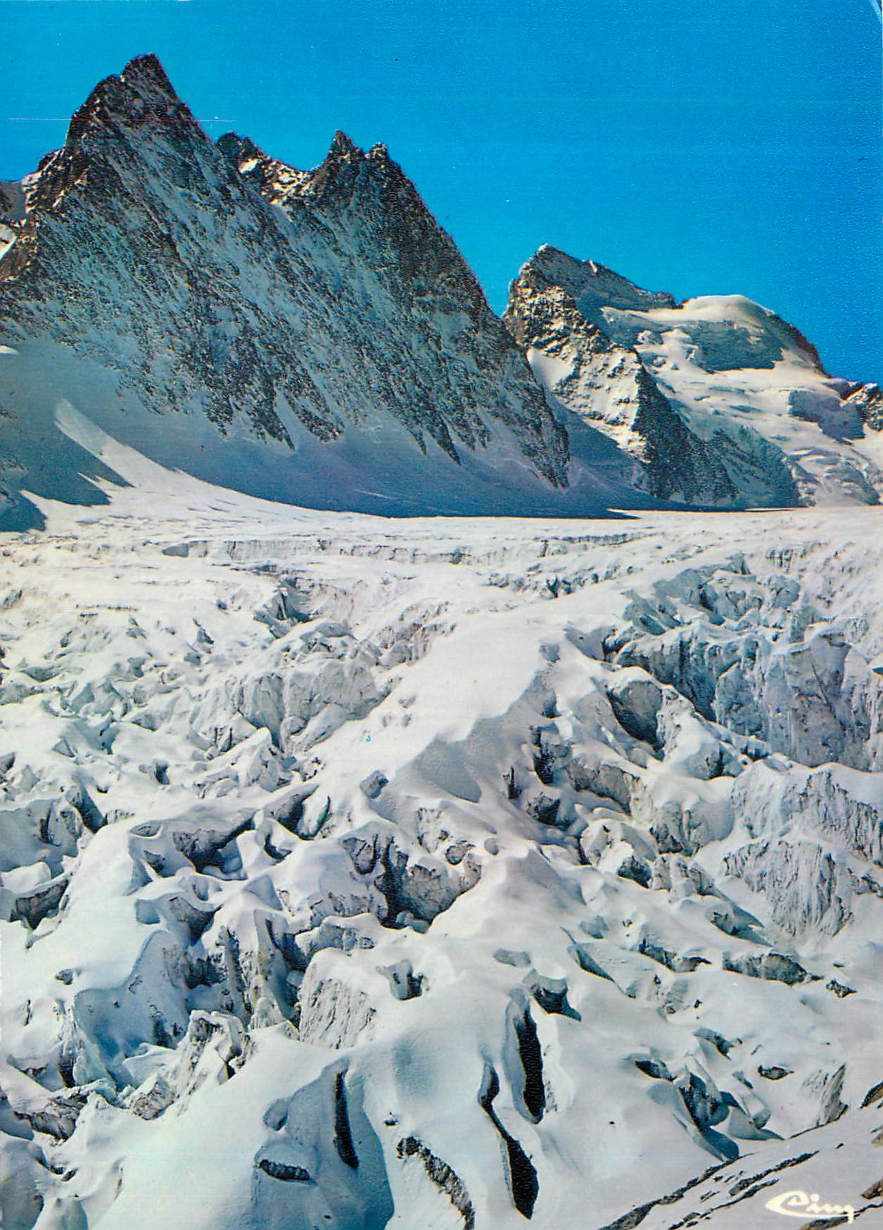 CPM Massif de l'Oisans Pelvoux Ailefroide (Htes Alp) Le glacier Blanc et la Barre des Ecrins