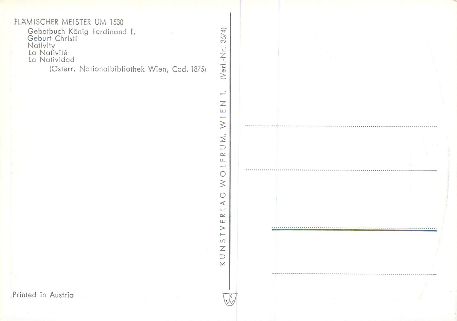 CPM Flamischer Meister Um 1530 La Nativite — Verso