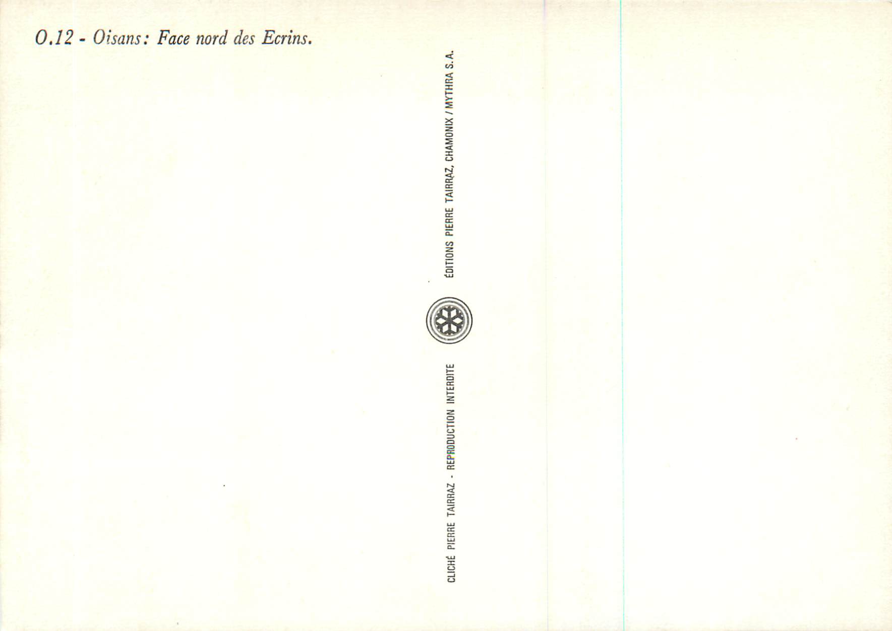 Oisans : Face nord des Écrins — Éditions Mythea S.A., n° O.12 — Rückseite
