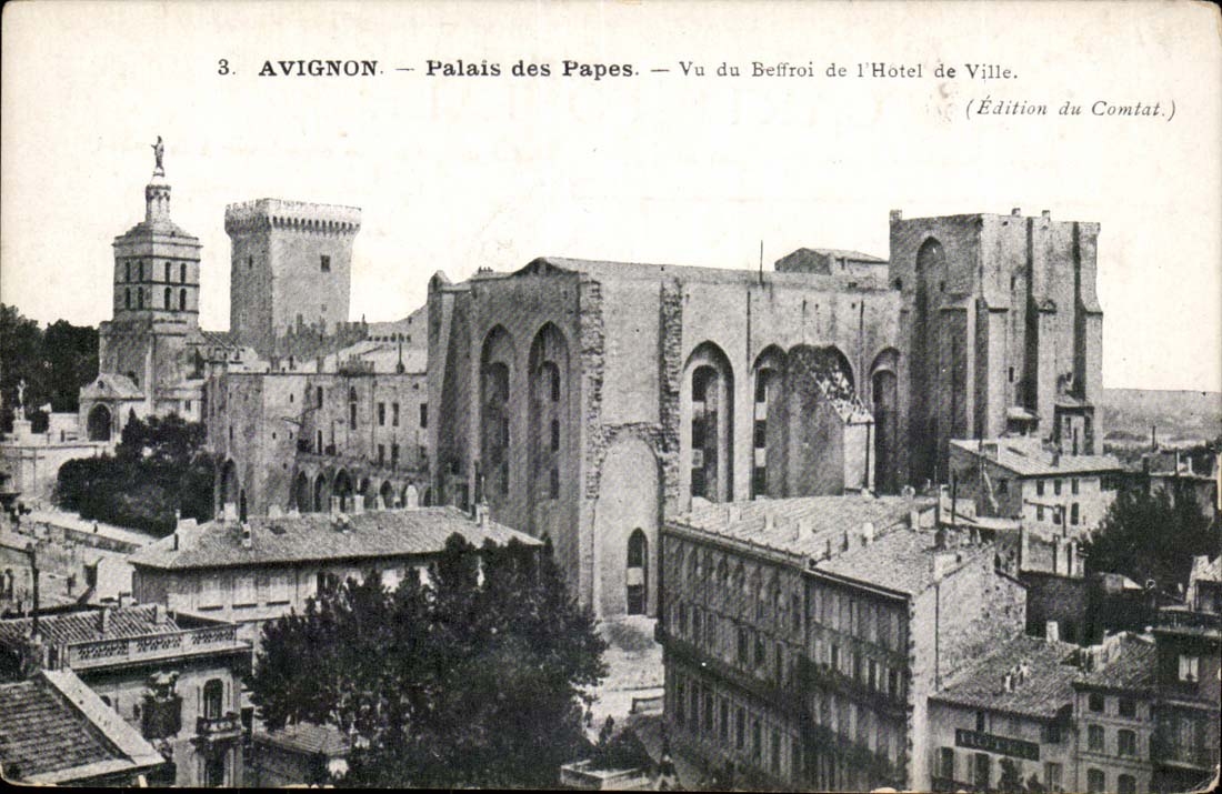 Avignon CPA Palais des Papes Vu du beffroi de l'hotel de ville