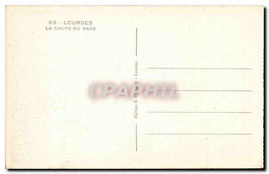 Lourdes CPA La chute du Gave — Verso