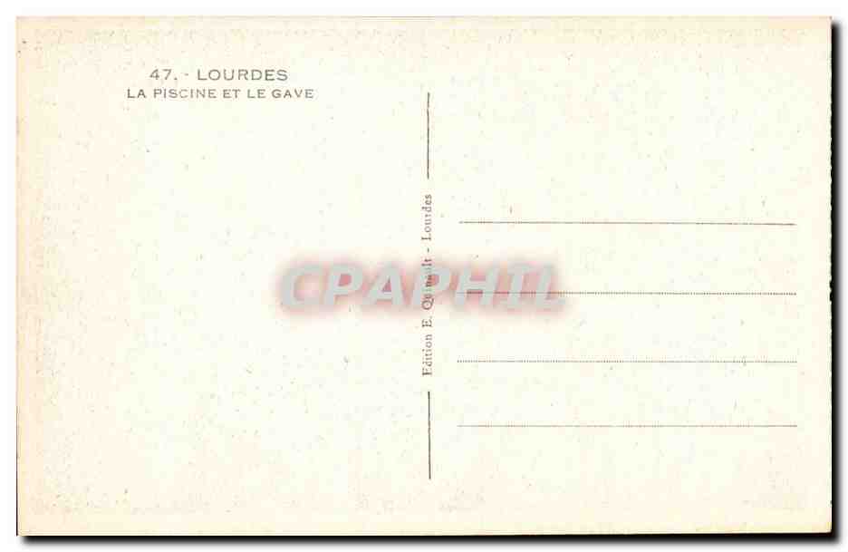 Lourdes CPA La piscine et le Gave — Verso
