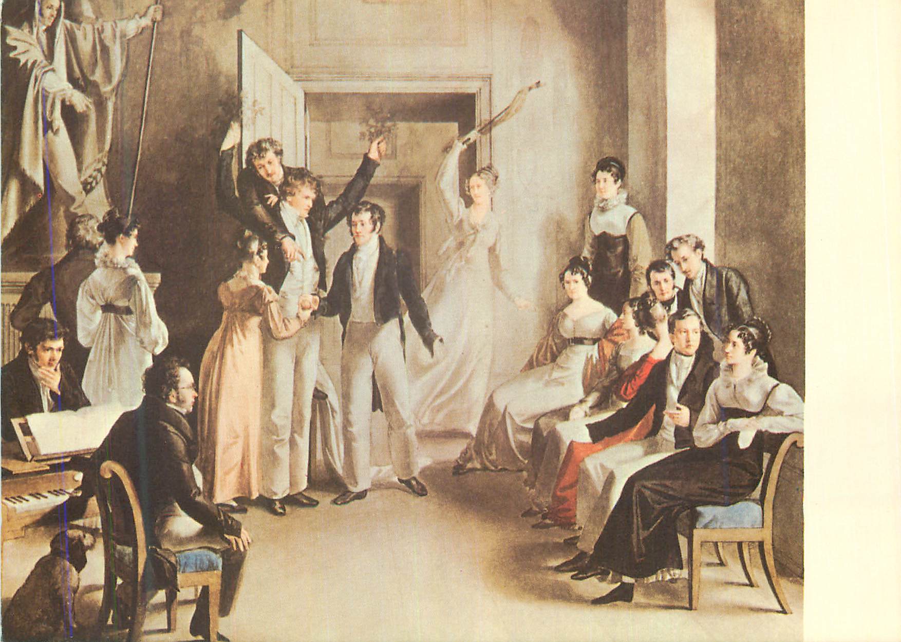 CPM Wien Schubert Museum Leopold Kupelweiser Jeu de Societe a Atzenbrugg