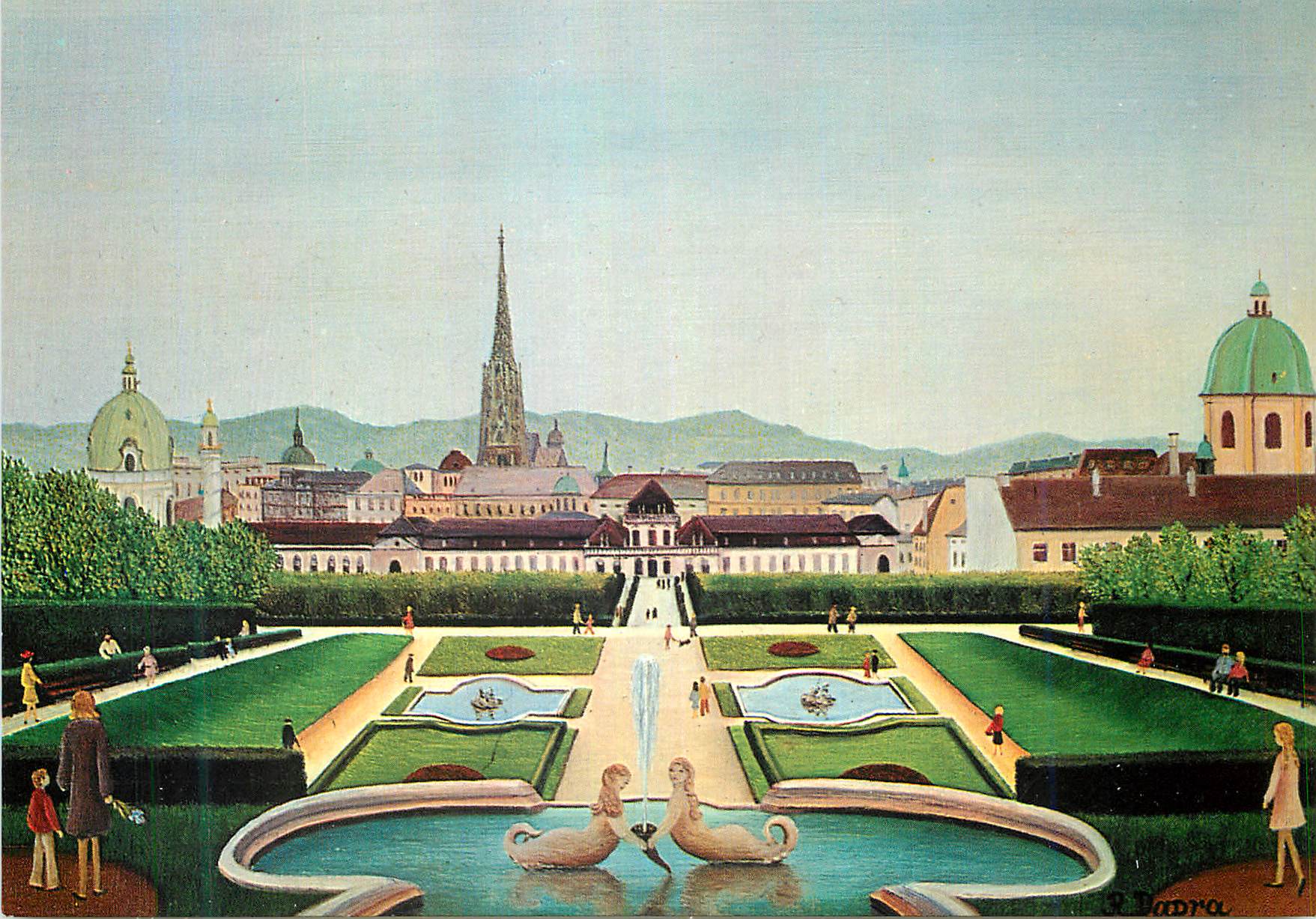 CPM Wien Blick vom Belvedere 1974 Regine Dapra