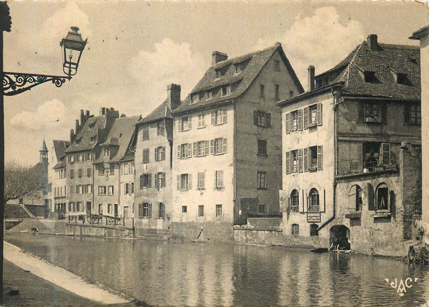 Canal de Strasbourg — maisons sur berge — éditeur JAC