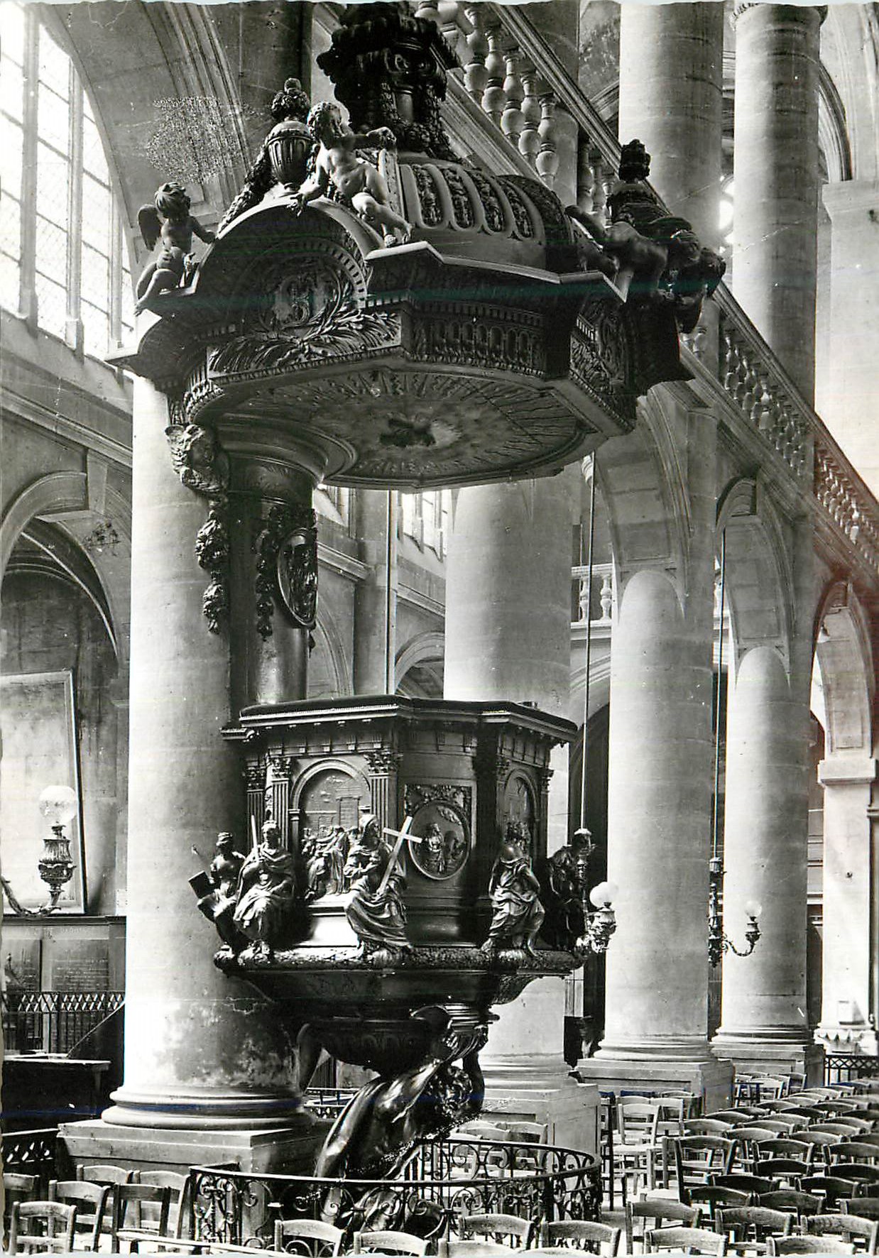 CPM Paris Le Jube de l'Eglise Saint Etienne du Mont La Chaire