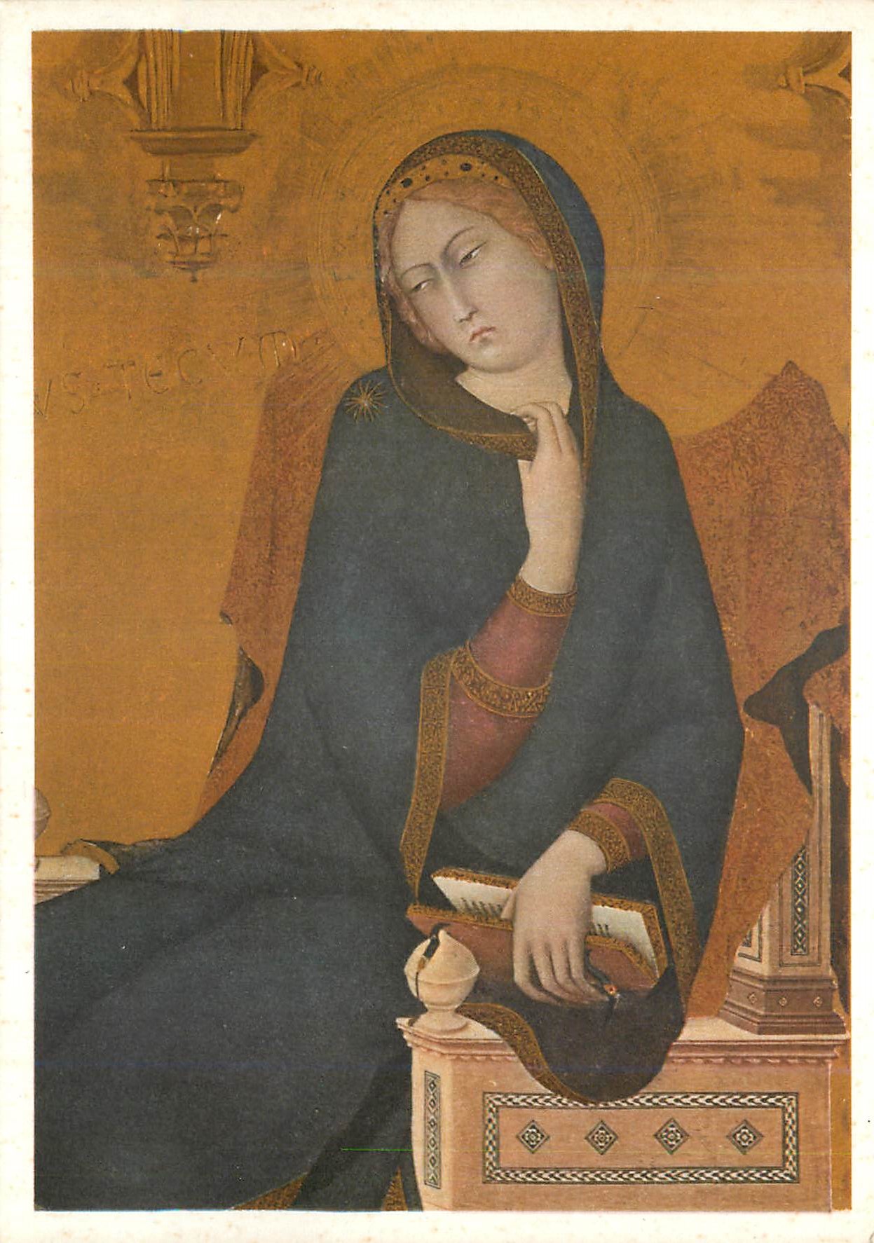 CPM Firenze Galleria Uffizi Vergine Annunziata (Particolare) Simone Martini