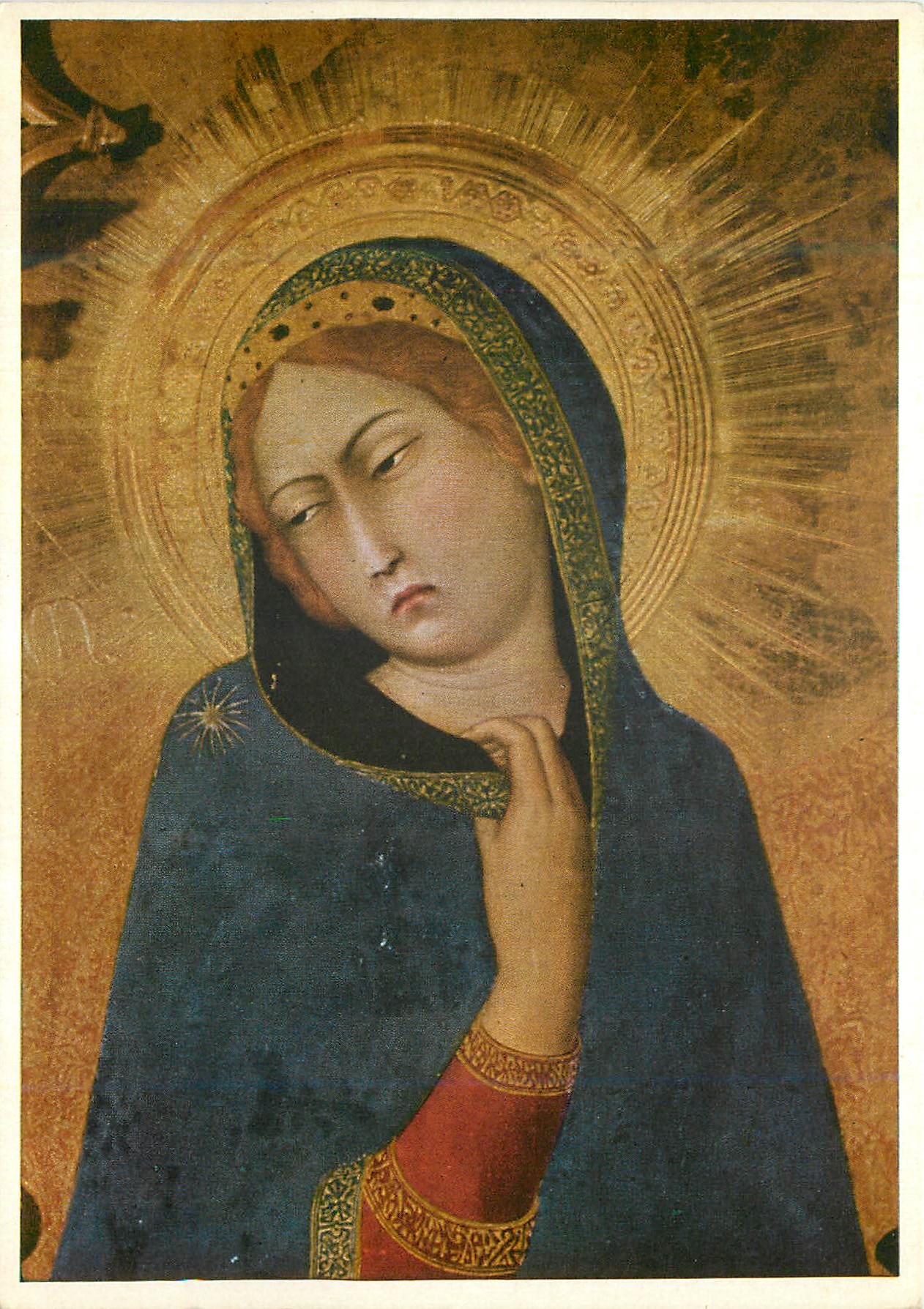 CPM Firenze Galleria Uffizi L'Annonciation (Particolare) Simone Martini