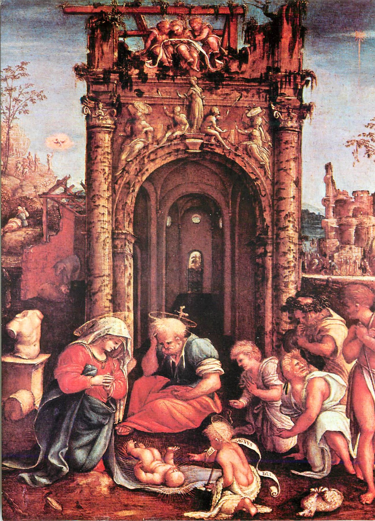 CPM Firenze Galleria Uffizi Adoration des Bergers