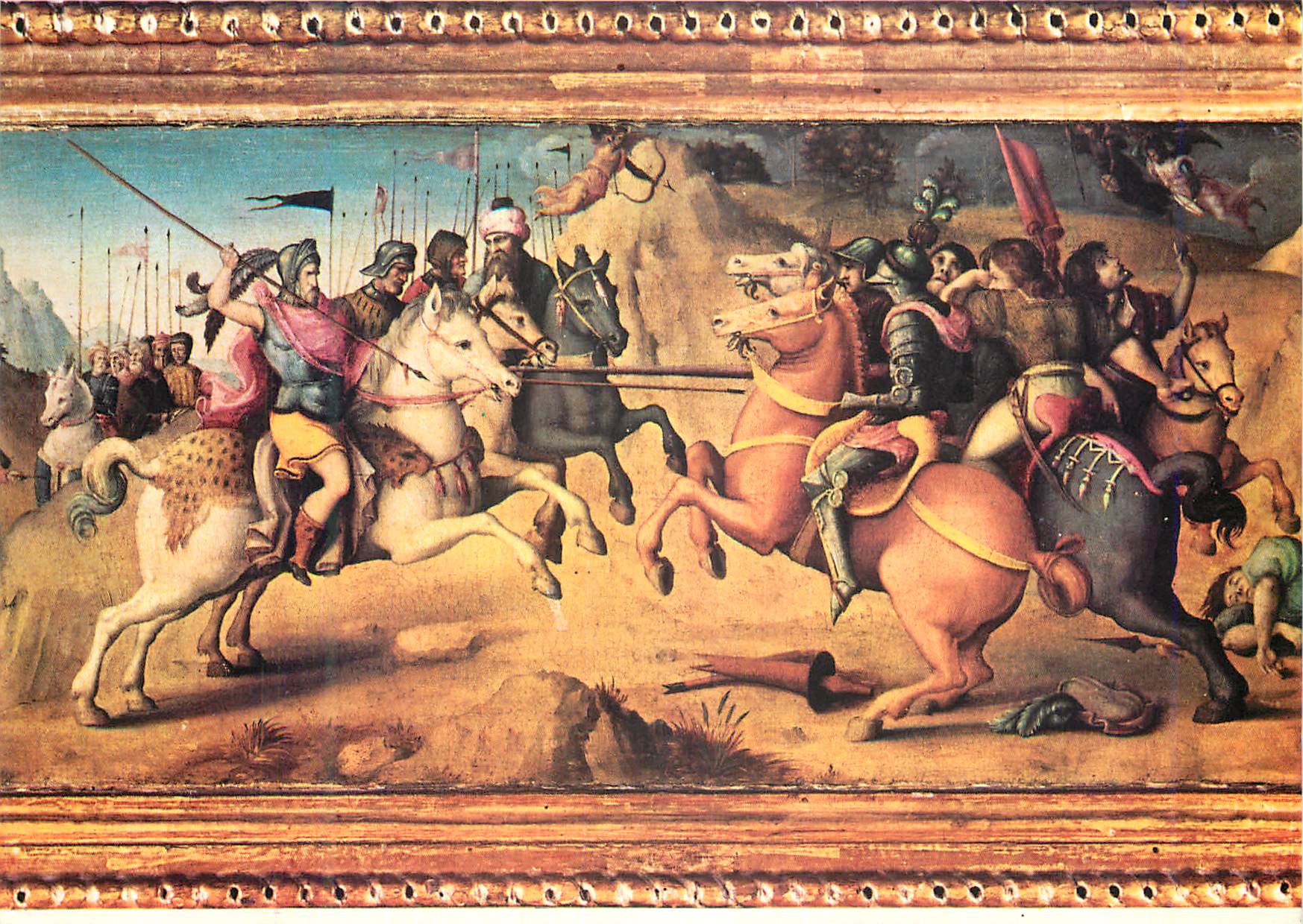CPM Firenze Galleria Uffizi Une Histoire de Saint Acacio Bachiacca (1499 1557)