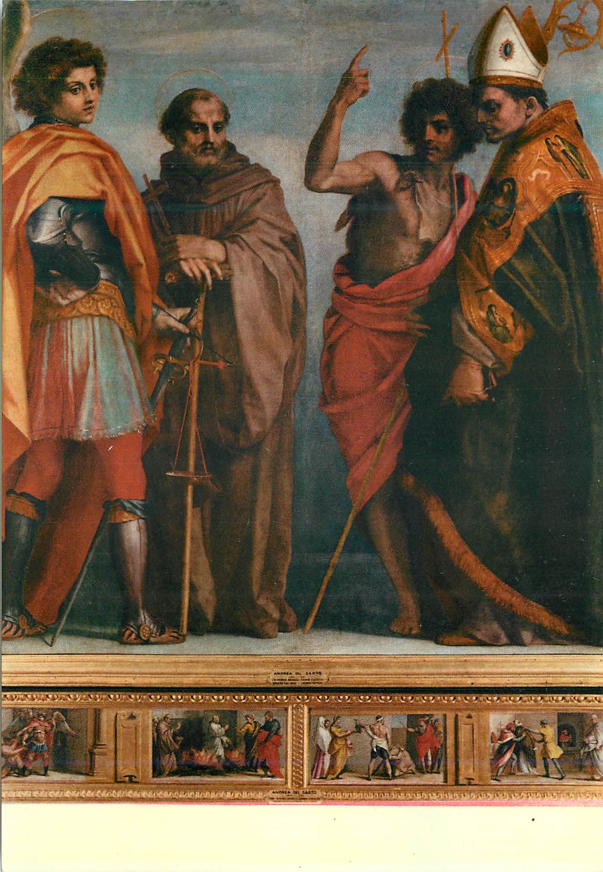 CPM Firenze Galleria Uffizi Andrea del Sarto St Michel Archange et Saints