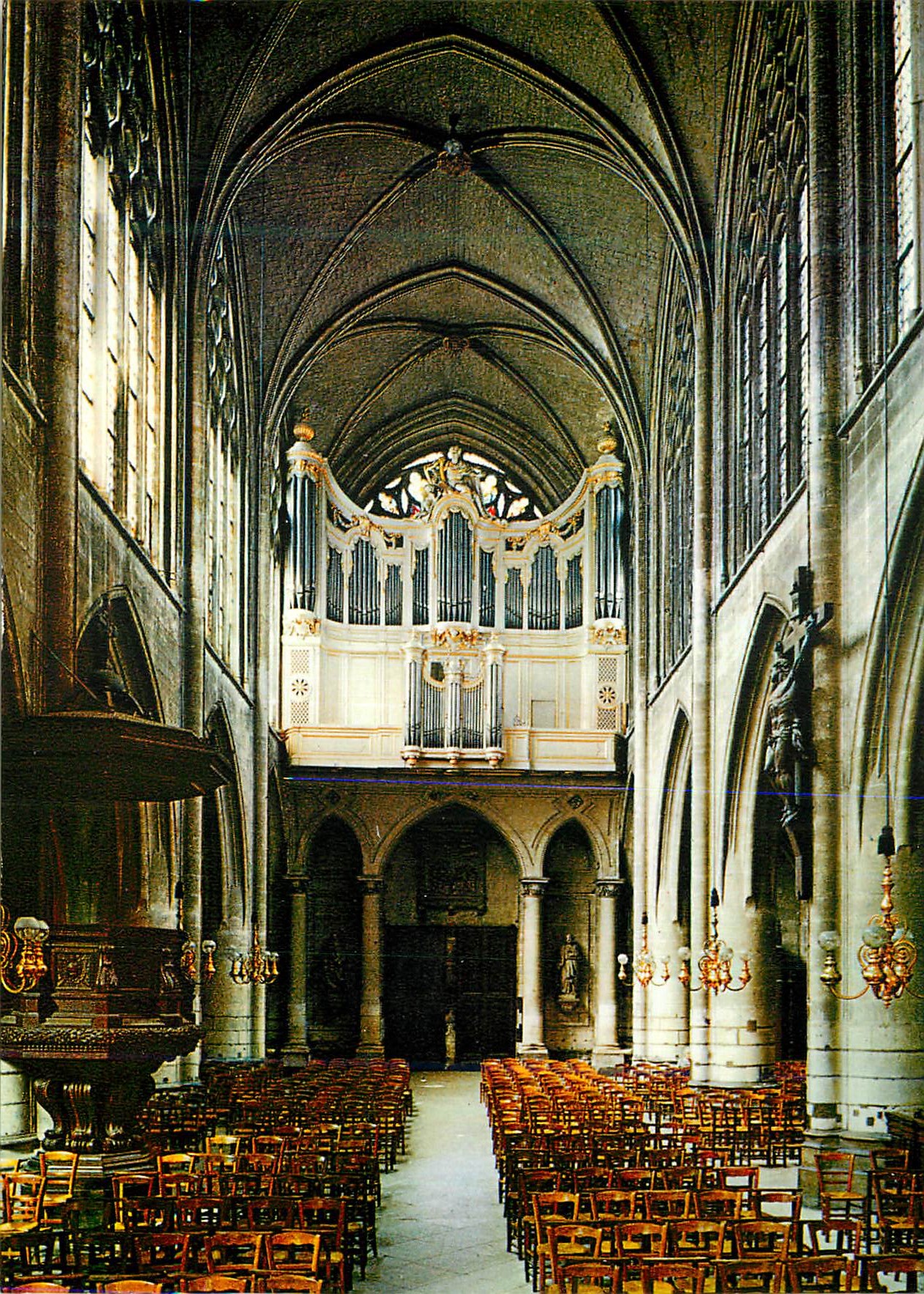 CPM Paris Eglise Saint Germain L'Auxerrois Nef et Buffet d'Orgue