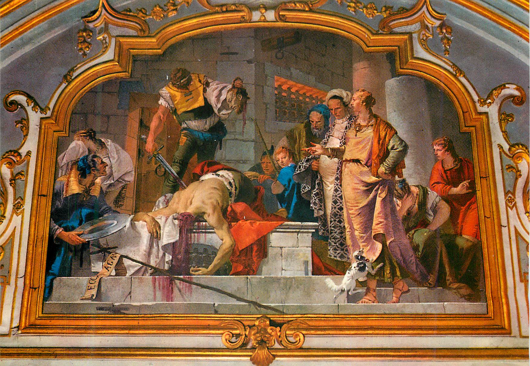 CPM Bergamo Chapelle Colleoni Fresque de G B Tiepolo (1732 1733) Decapitation de S Giovanni Battista