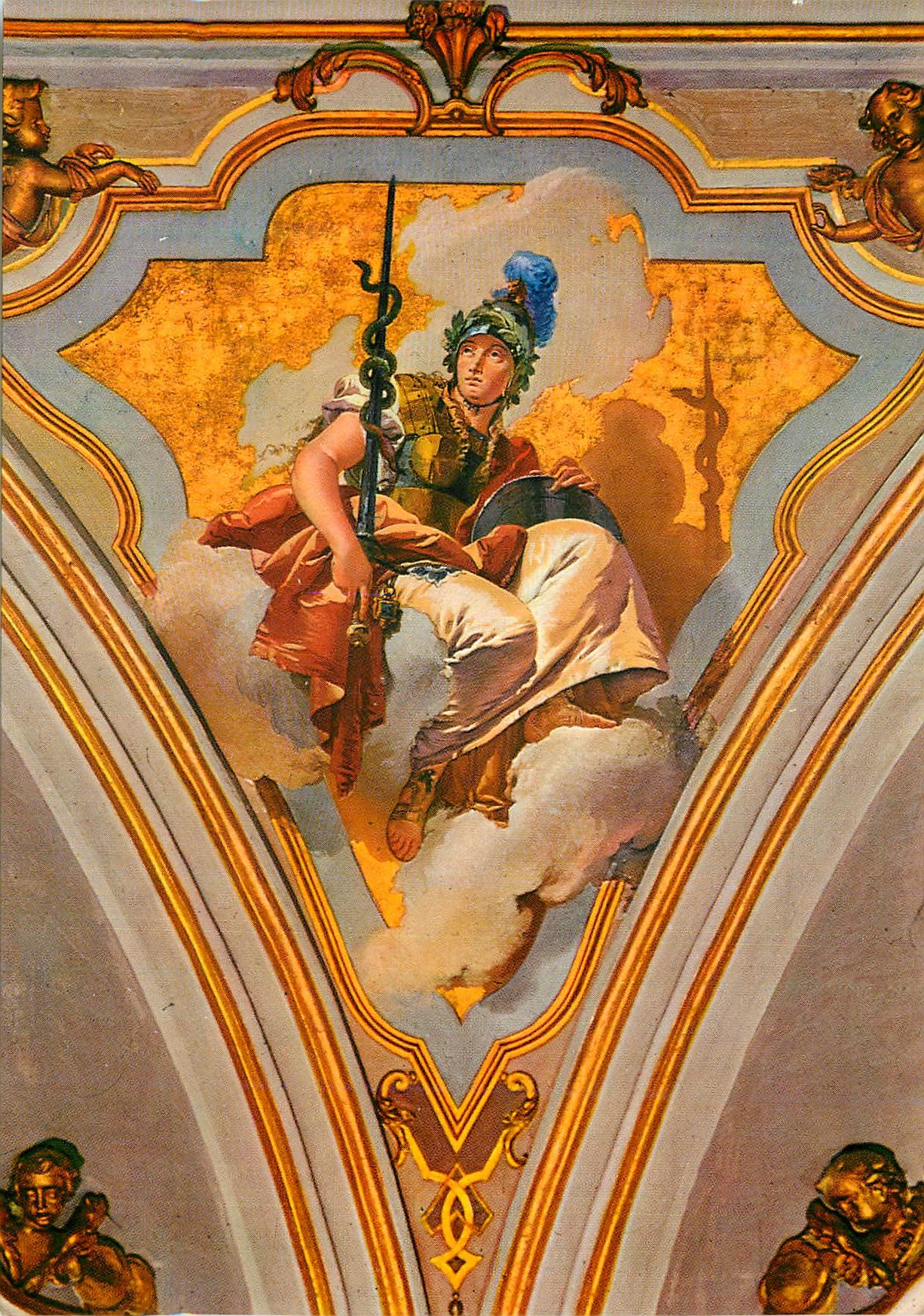 CPM Bergamo Chapelle Colleoni La Fortesse Fresque de G B Tiepolo (1732 1733)