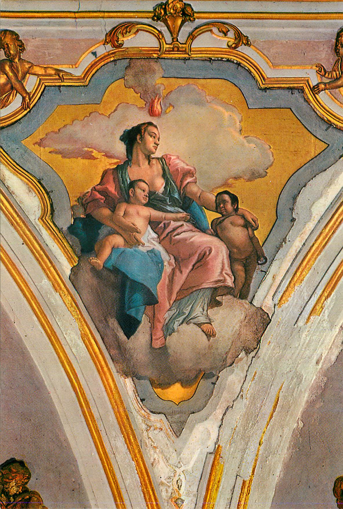CPM Bergamo Chapelle Colleoni Fresque de G B Tiepolo (1732 1733) La Charite
