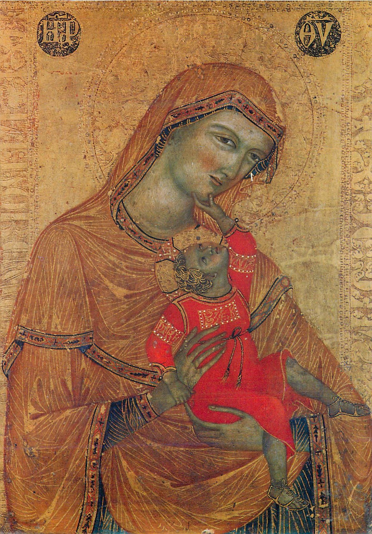 CPM Perugia Gallerie Nazionale dell'Umbria Peintre Anonyme Venetien du 14e Siecle La Vierge et l'Enfant