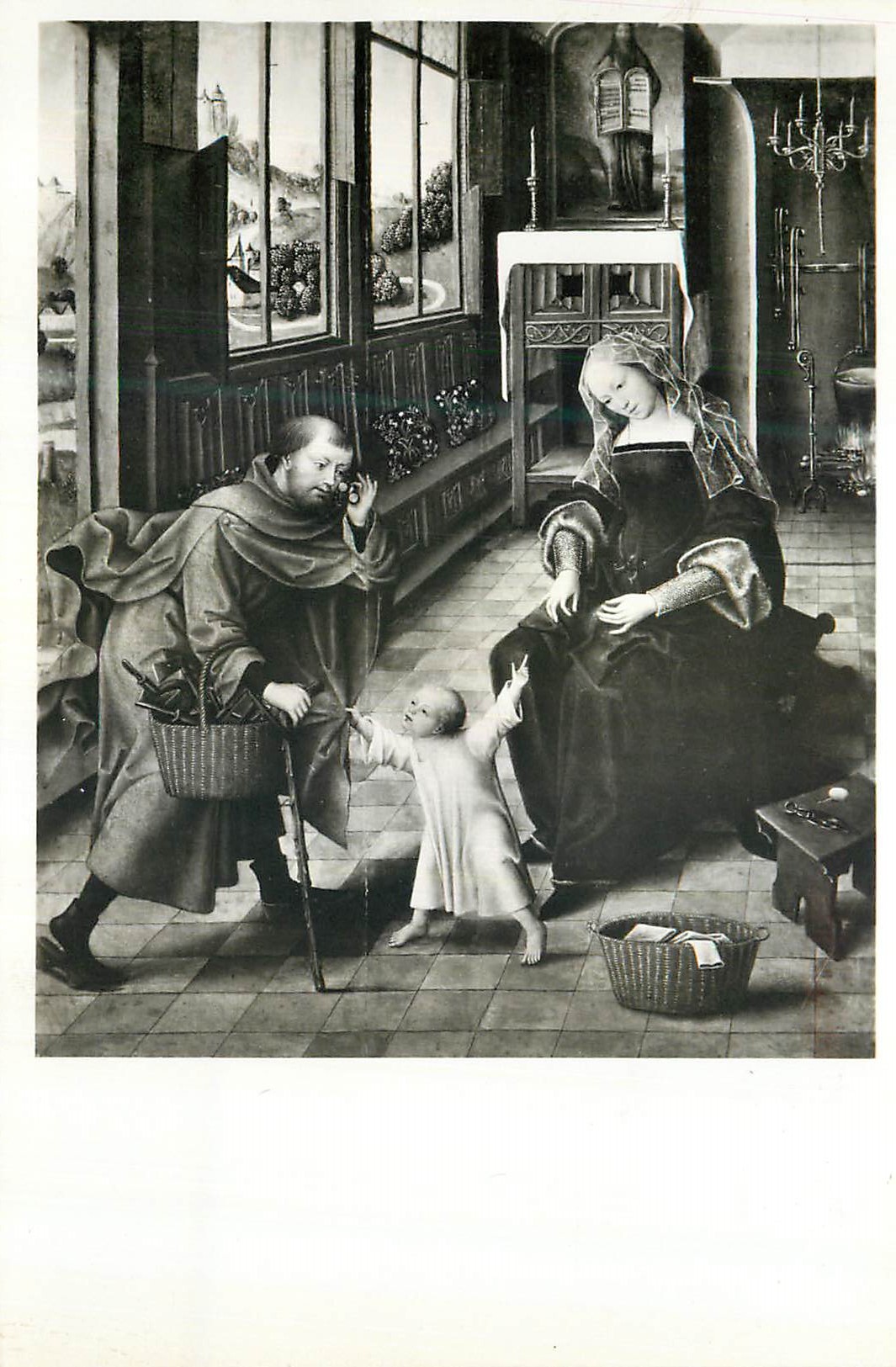 Sainte Famille — intérieur d'église — gravure anonyme